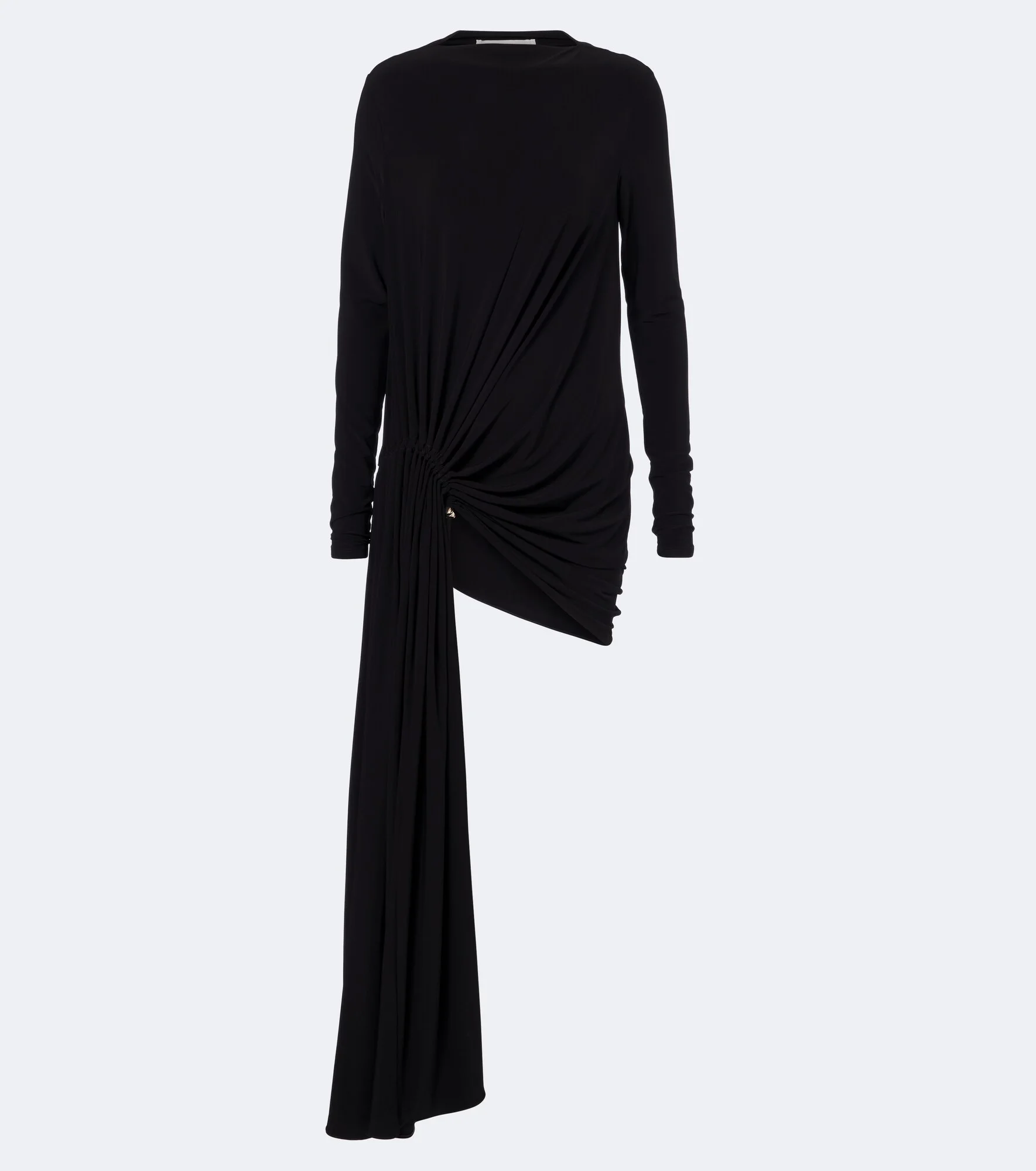Asymmetric gathered jersey minidress - 1