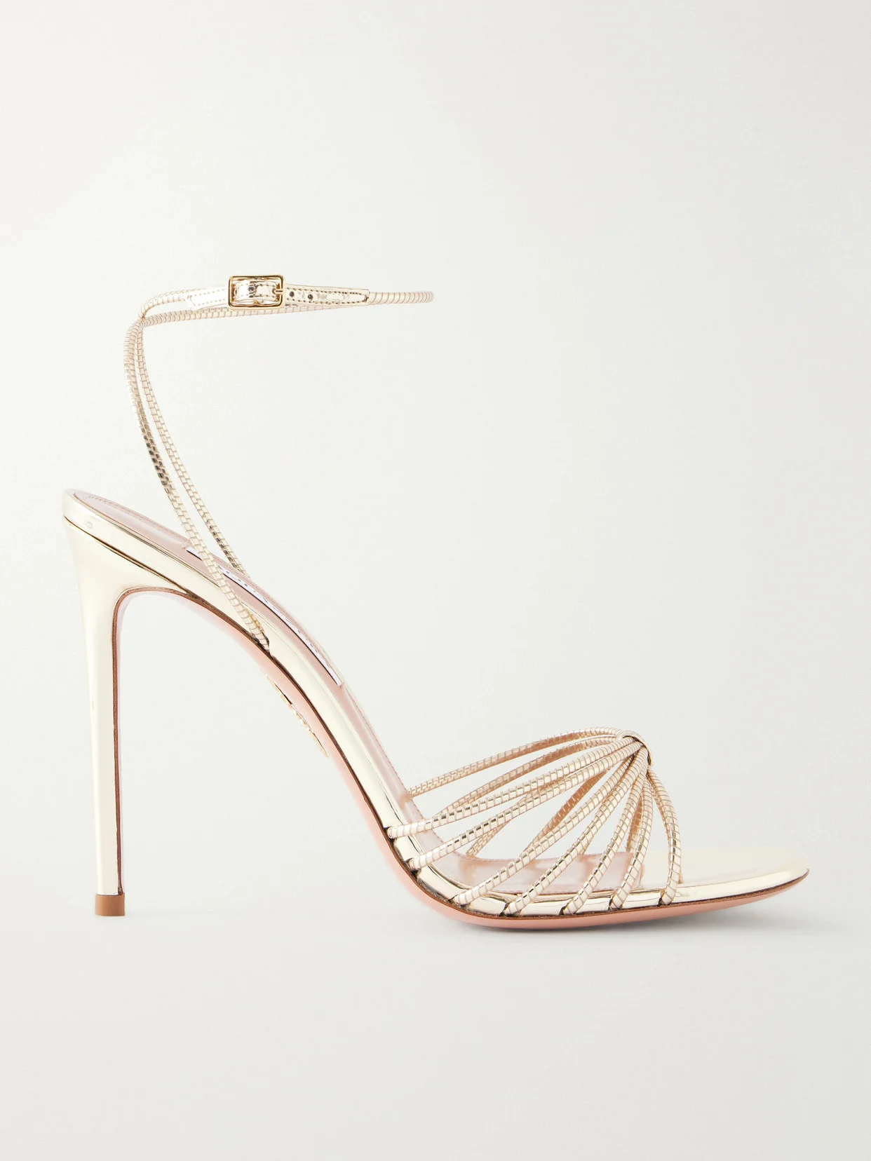 Anima 105 Mirrored Metallic Leather Sandals - 1