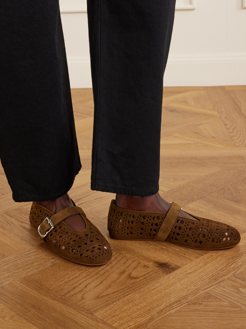 Alaïa Laser-cut Suede Ballet Flats outlook