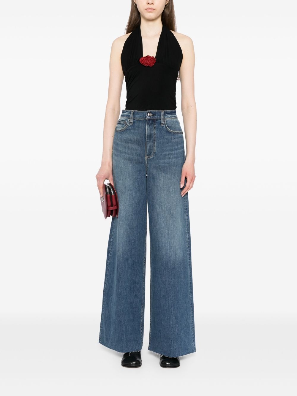 high-rise wide-leg jeans - 2