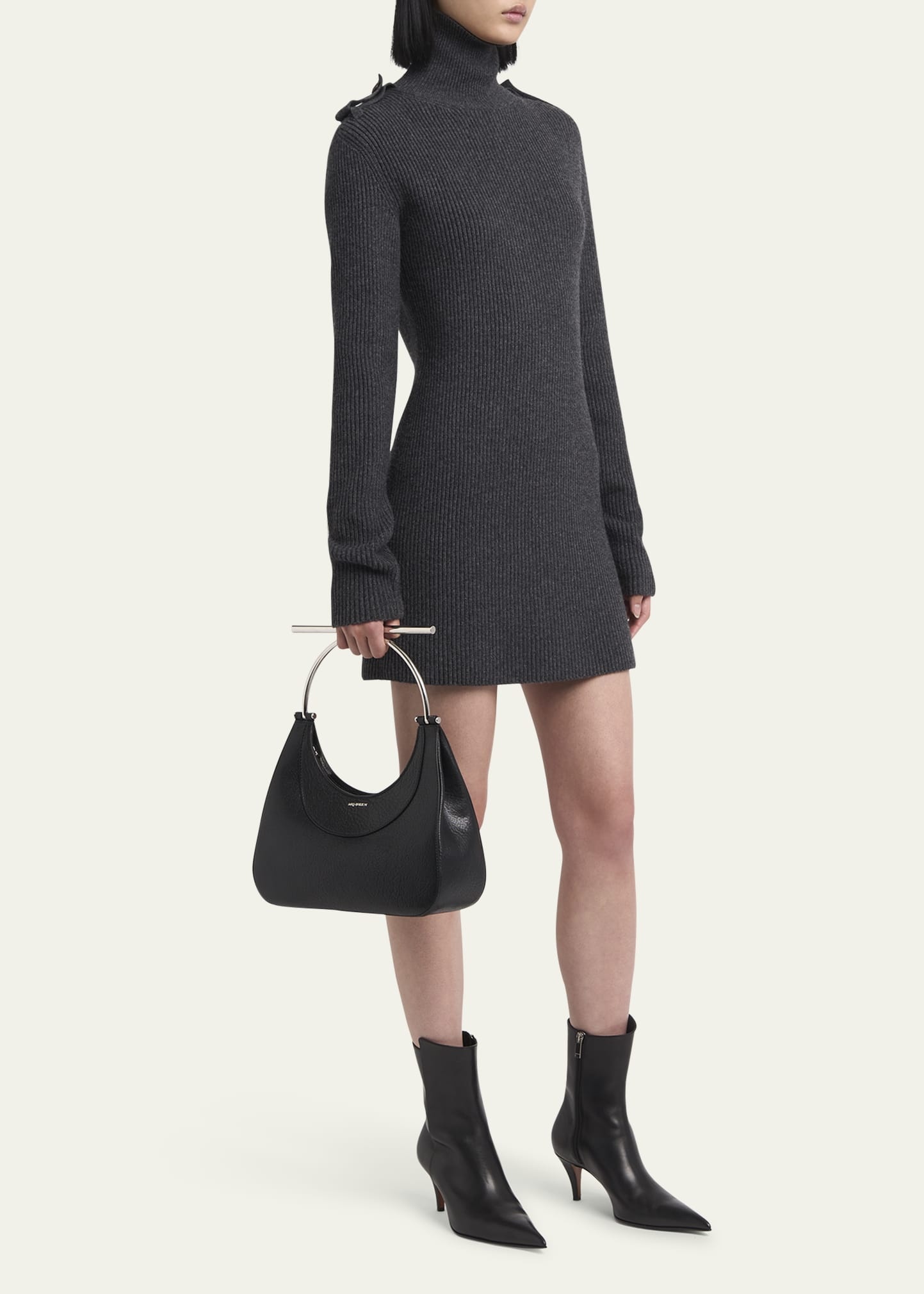 Crossbar Leather Top-Handle Bag - 5