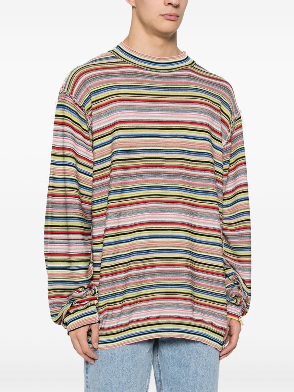 exposed-seam striped jumper - 3