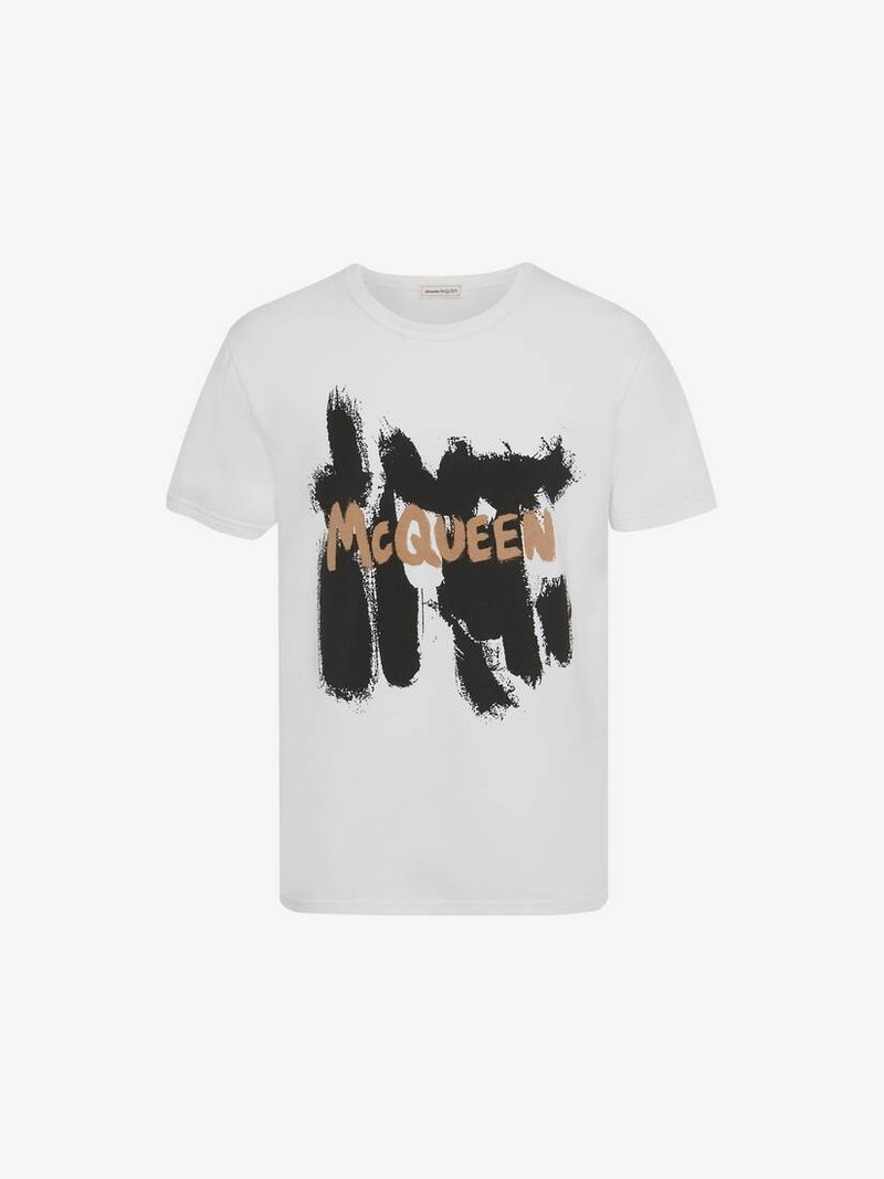 Mcqueen Graffiti T-shirt in White 1