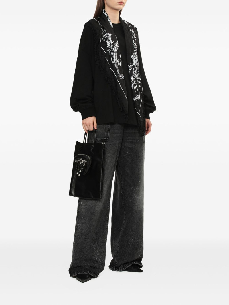 We11done print-panel cotton sweatshirt outlook