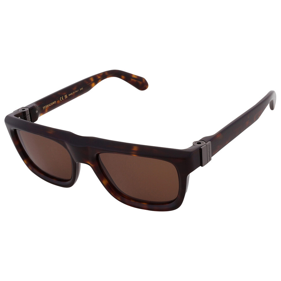 Ferragamo Brown Square Men's Sunglasses SF2009S 242 56 - 3