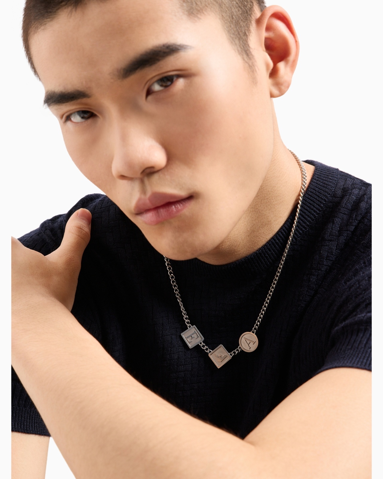 STAINLESS STEEL STATION NECKLACE - 4