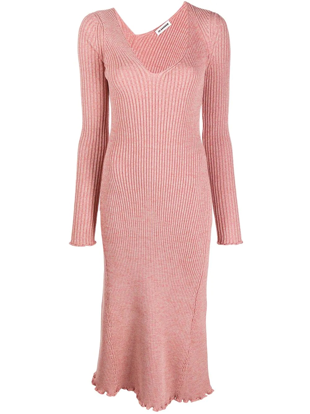 ribbed knit midi dress - 1