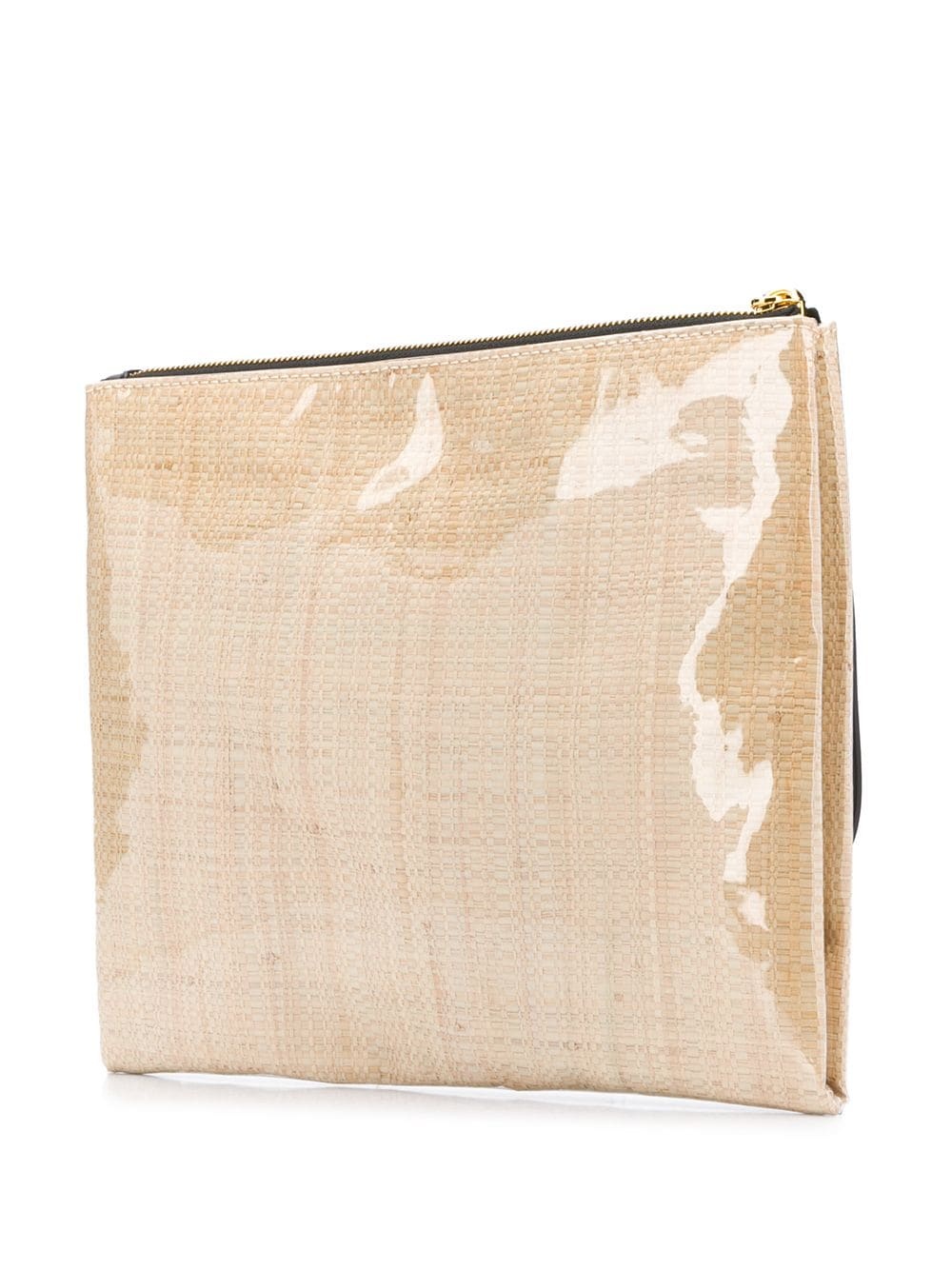 glossy raffia clutch - 3