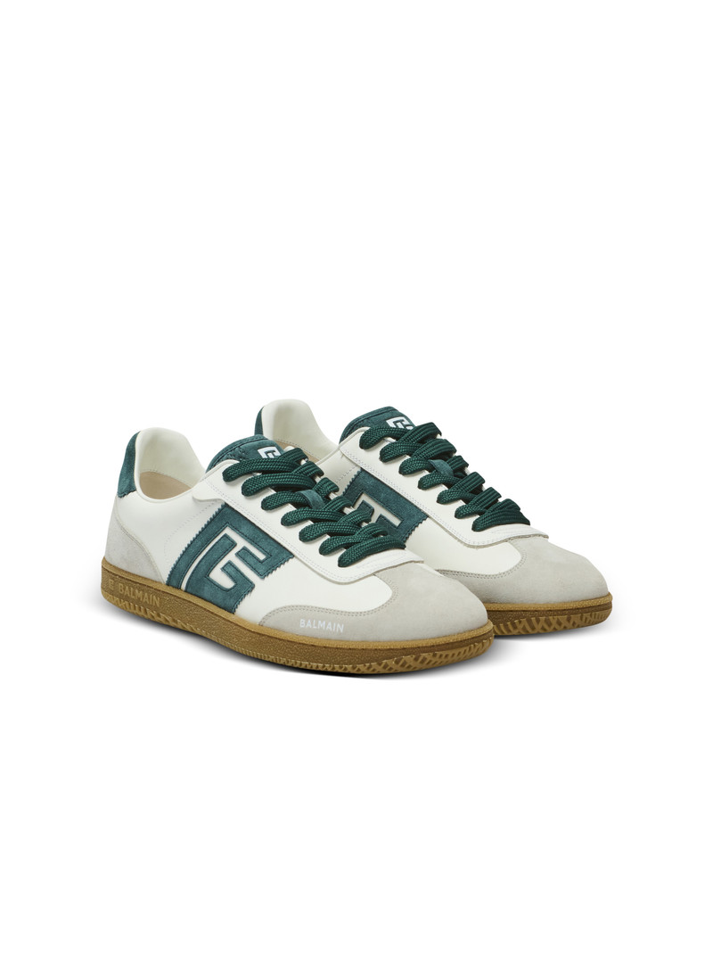 Balmain Swan suede and smooth leather trainers 2