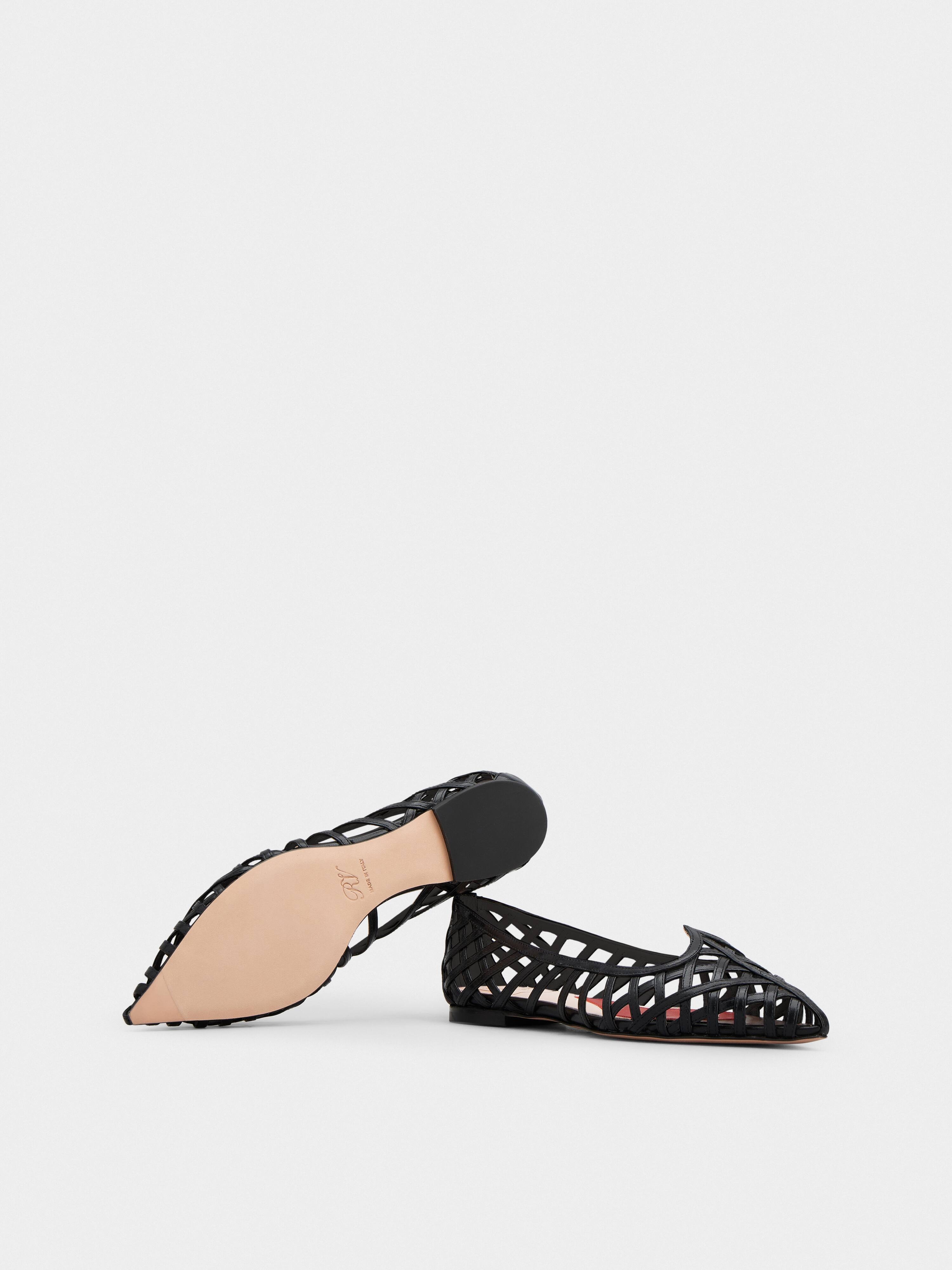 I Love Vivier Multistrap Ballerinas in Leather - 5