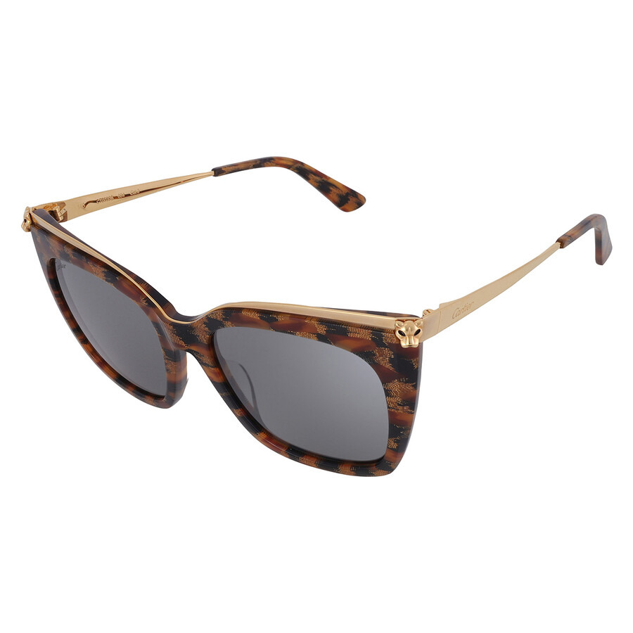 Cartier Silver Cat Eye Ladies Sunglasses CT0030S 004 53 - 3