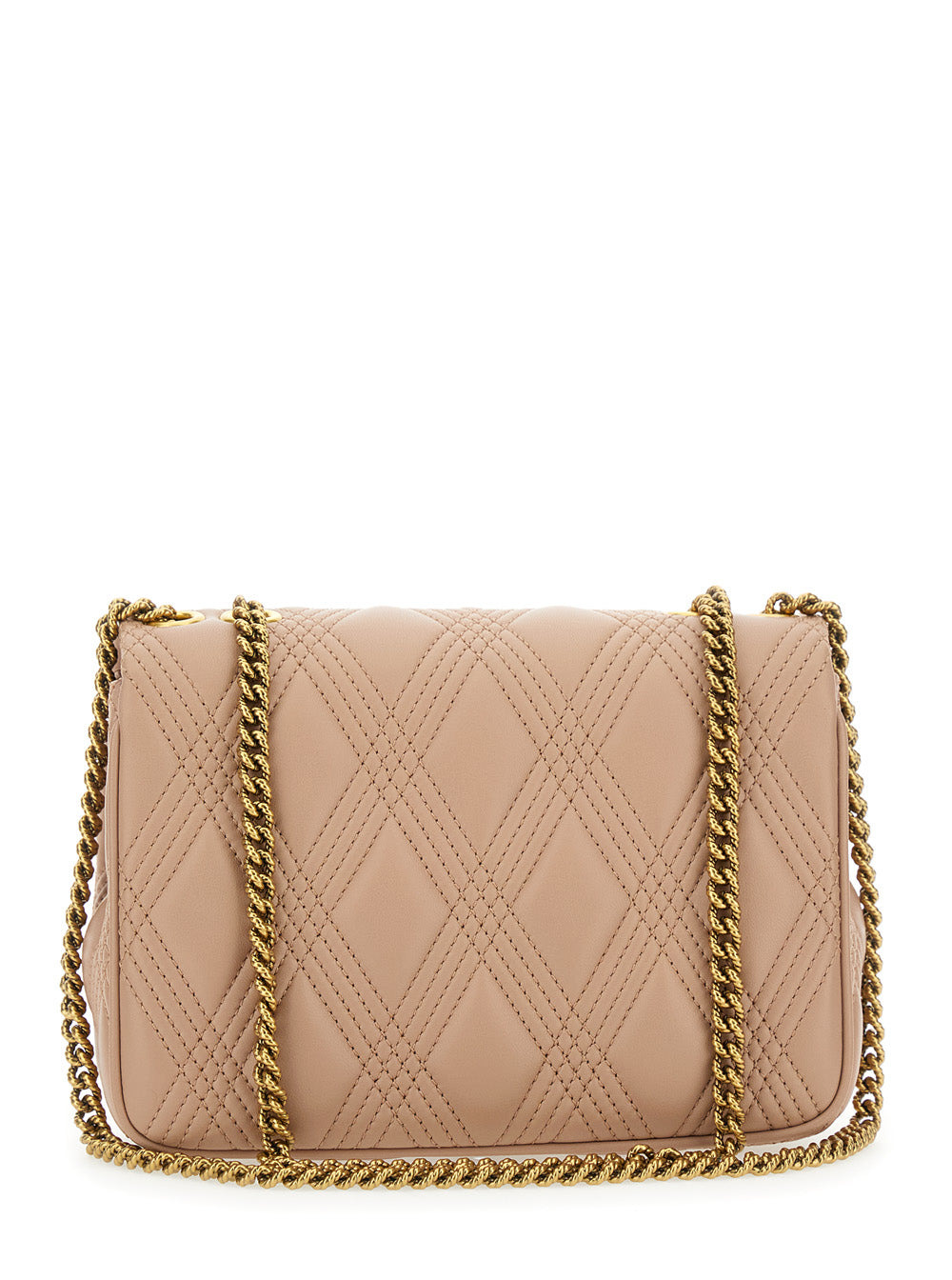 Valentino Garavani Women 'Quiltie 67' Pink Shoulder Bag With Vlogo Metallic Plate On The Front In Qu - 4