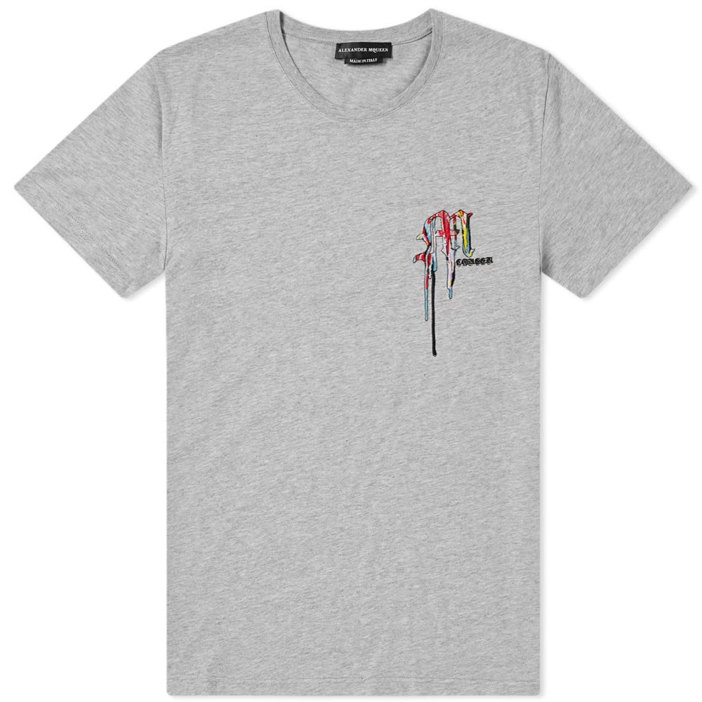 Alexander McQueen Multi Coloured Embroidered Logo Tee - 1