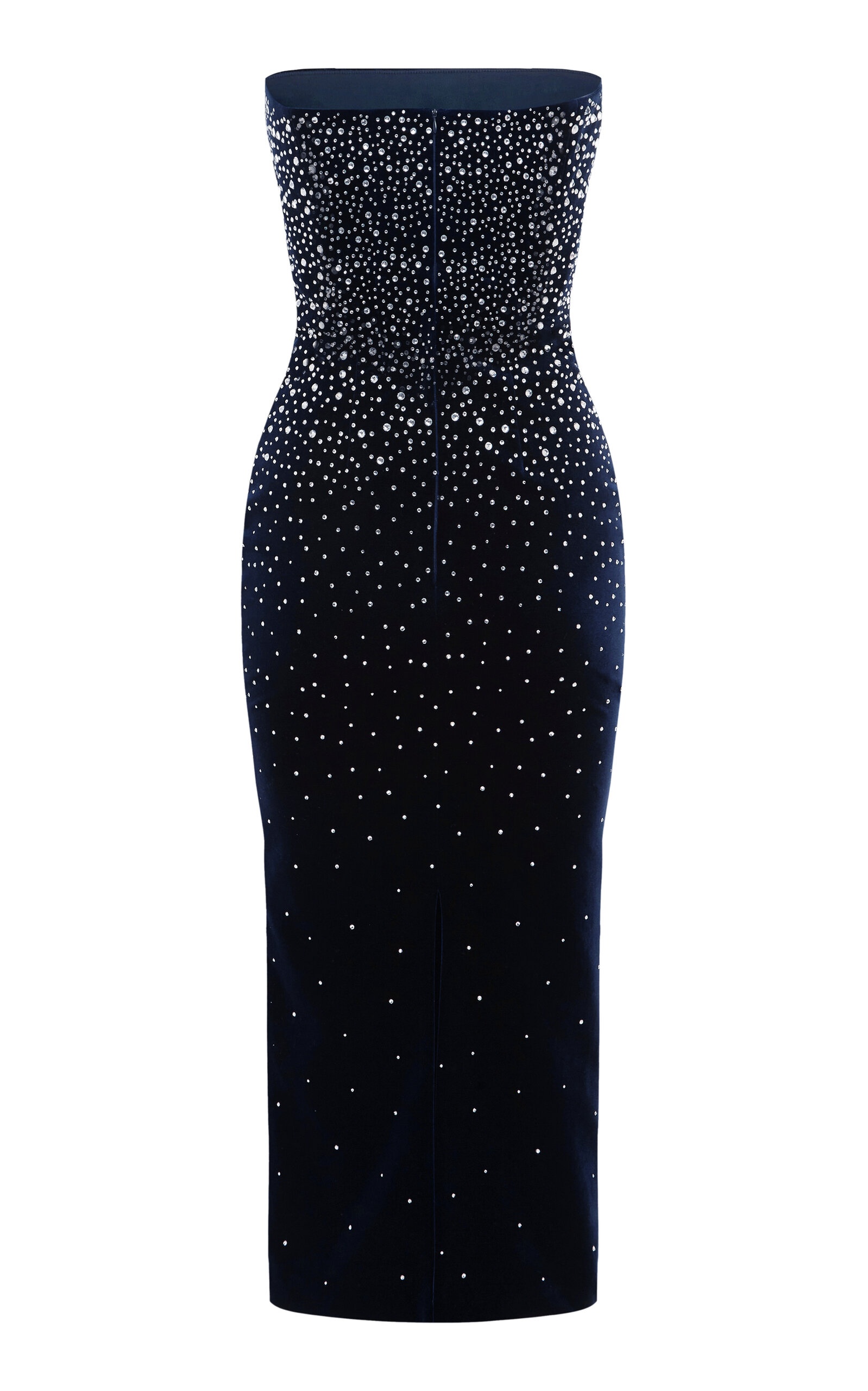Crystal-Embellished Velvet Midi Dress navy - 5