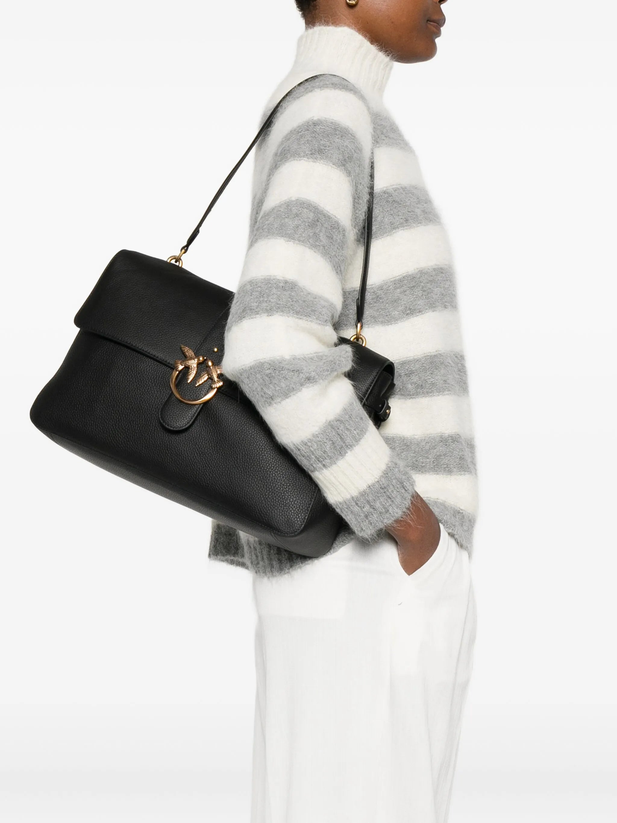 Pinko  Love One Leather Shoulder Bag - 4