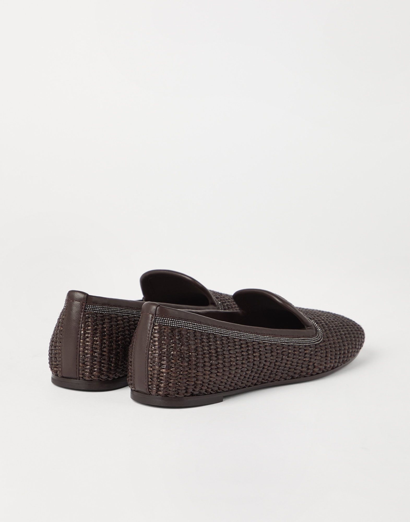Techno raffia slippers with precious trim - 2