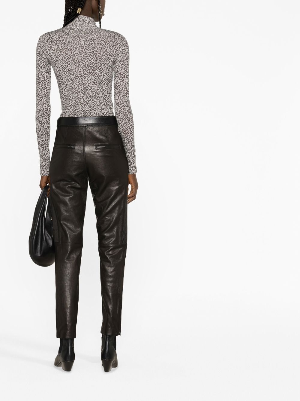 leopard turtleneck jumper - 4