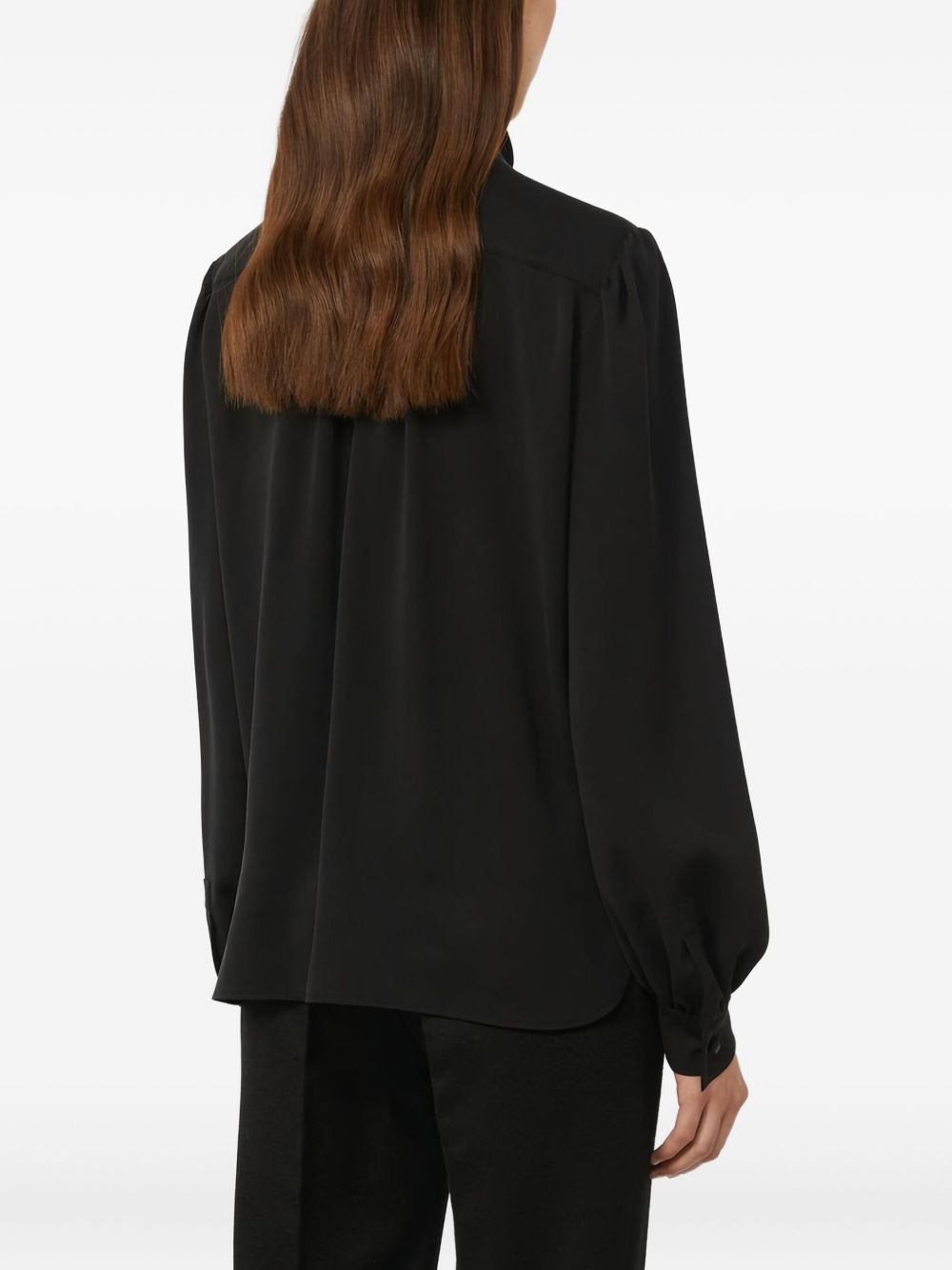 tie-neck puff-sleeve blouse - 2