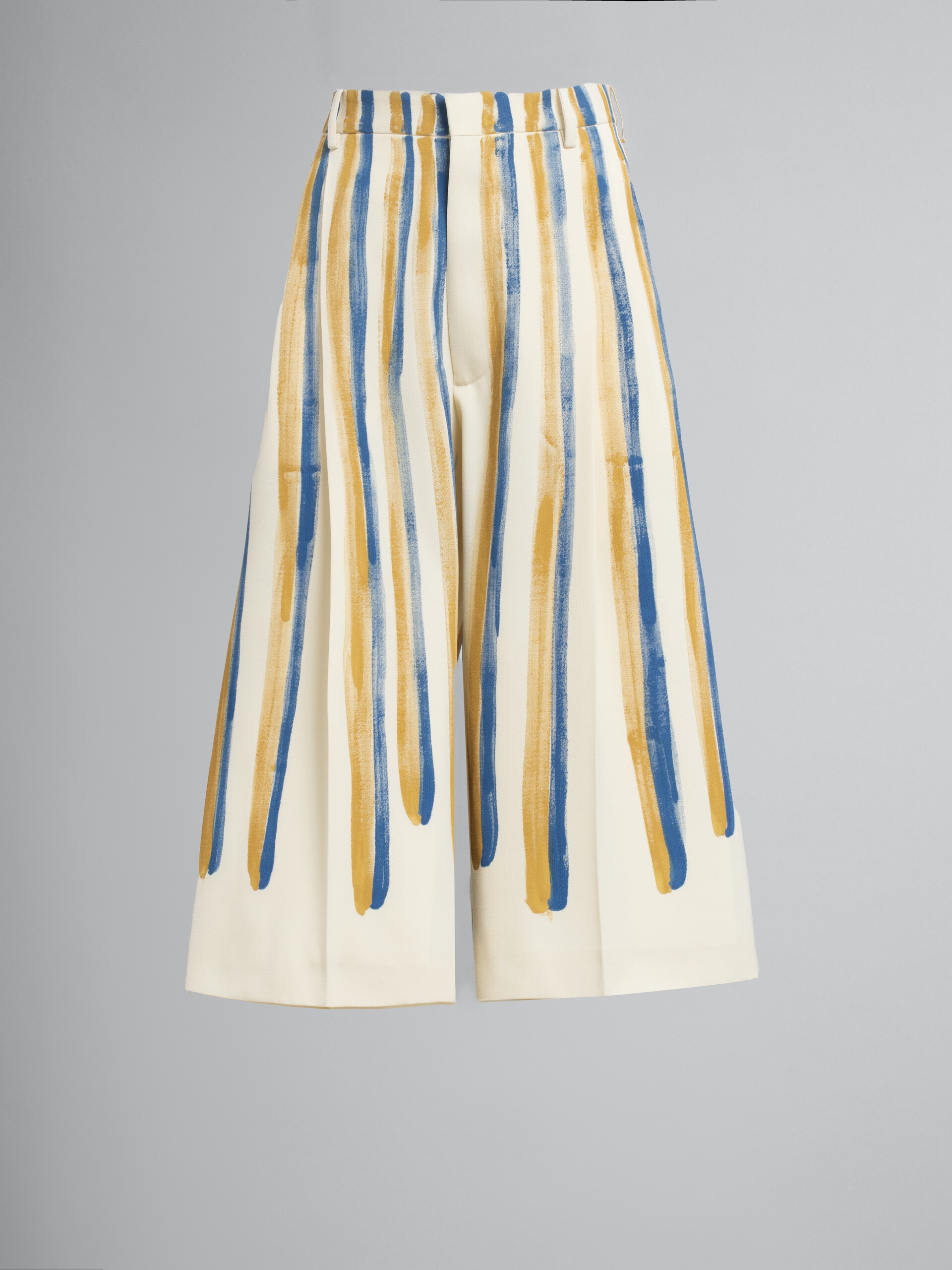WATERCOLOUR STRIPE GRAIN DE POUDRE CROPPED PANTS - 1