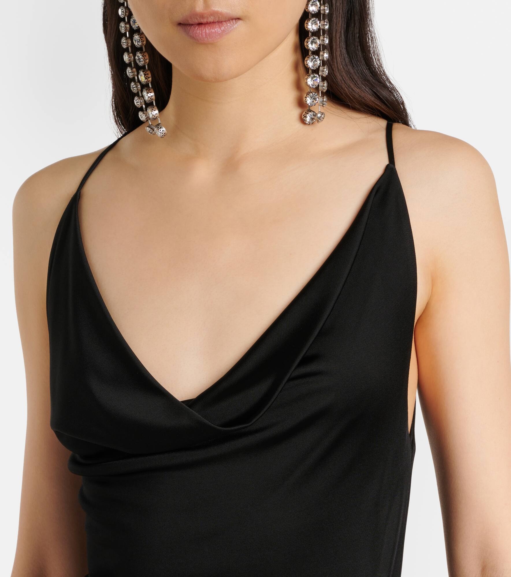 Asymmetric crystal-embellished gown - 4