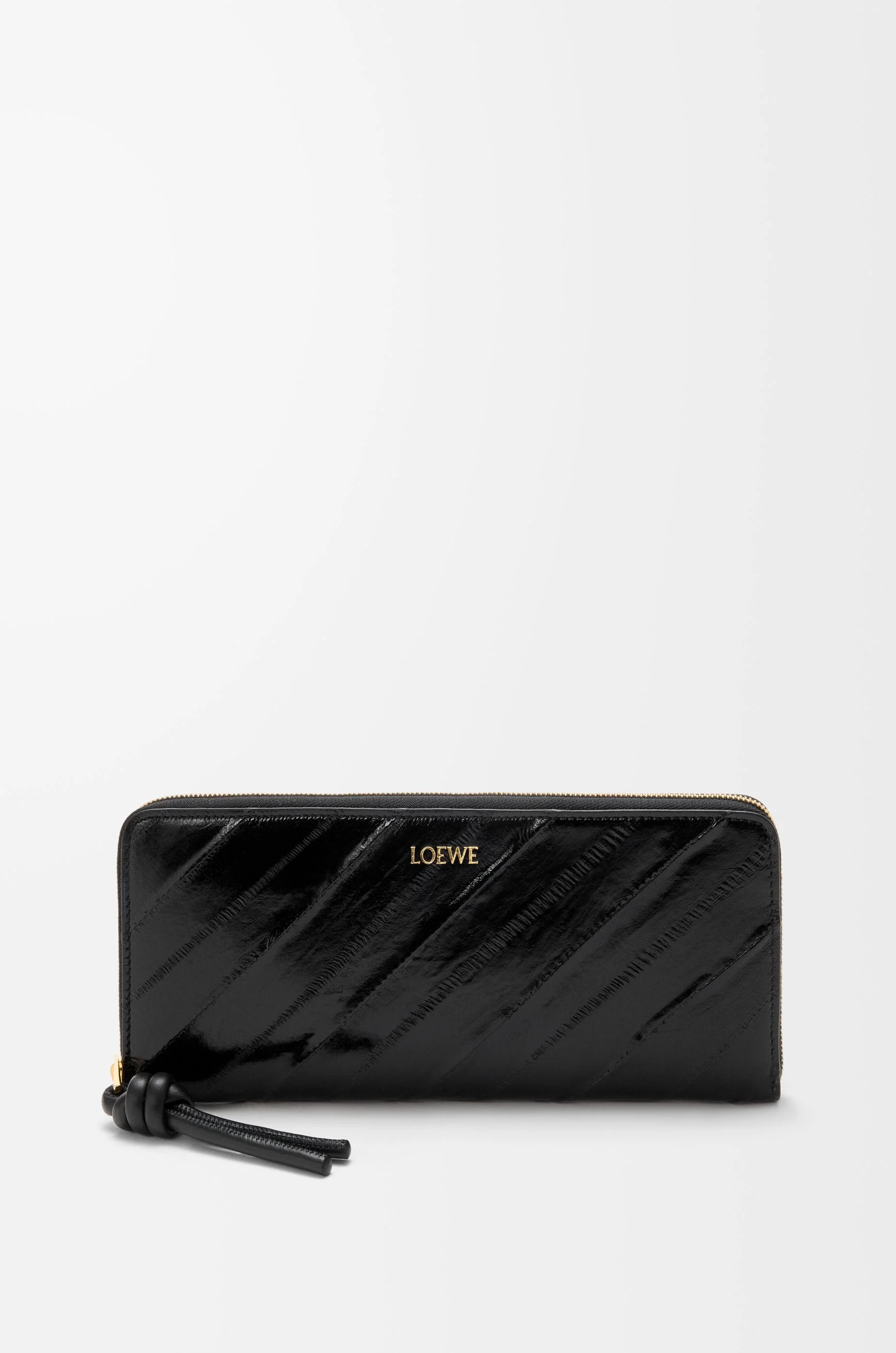 Knot slim zip around wallet in eel - 1
