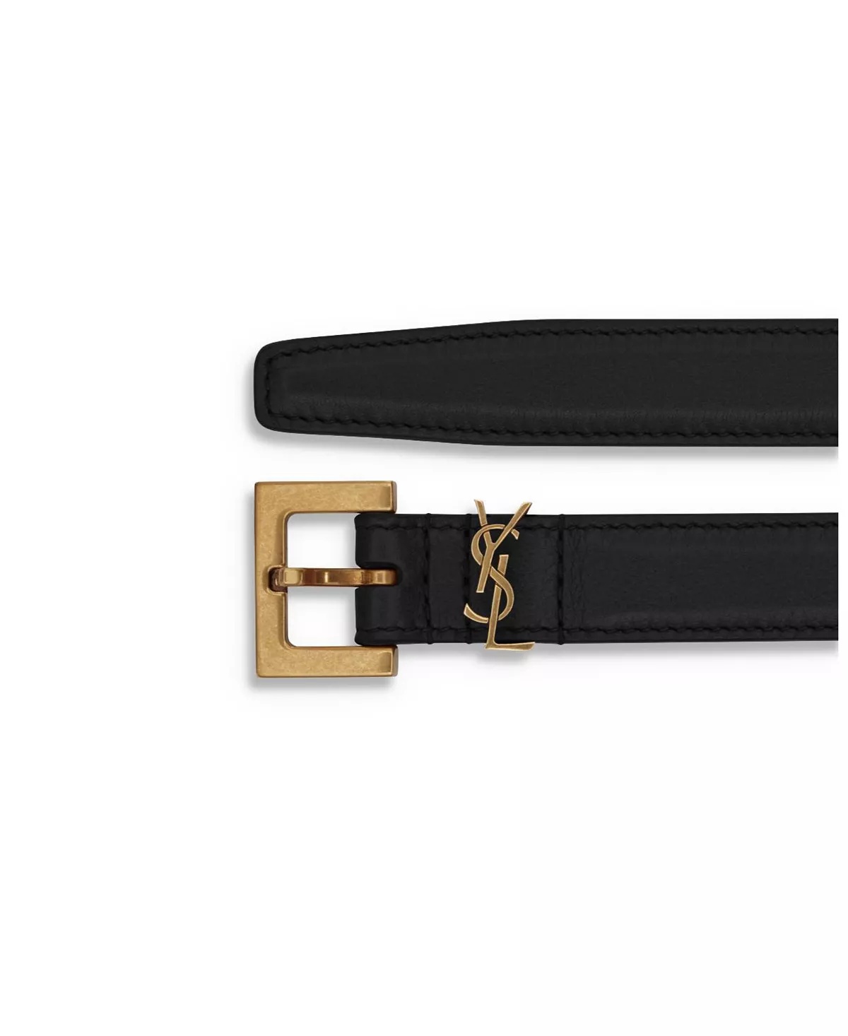 Cassandre Thin Belt with Square Buckle in Box Saint Laurent Leather - 2