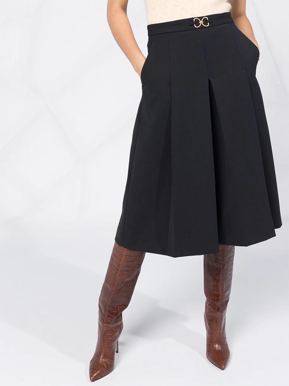 high-waist pleated culottes - 5