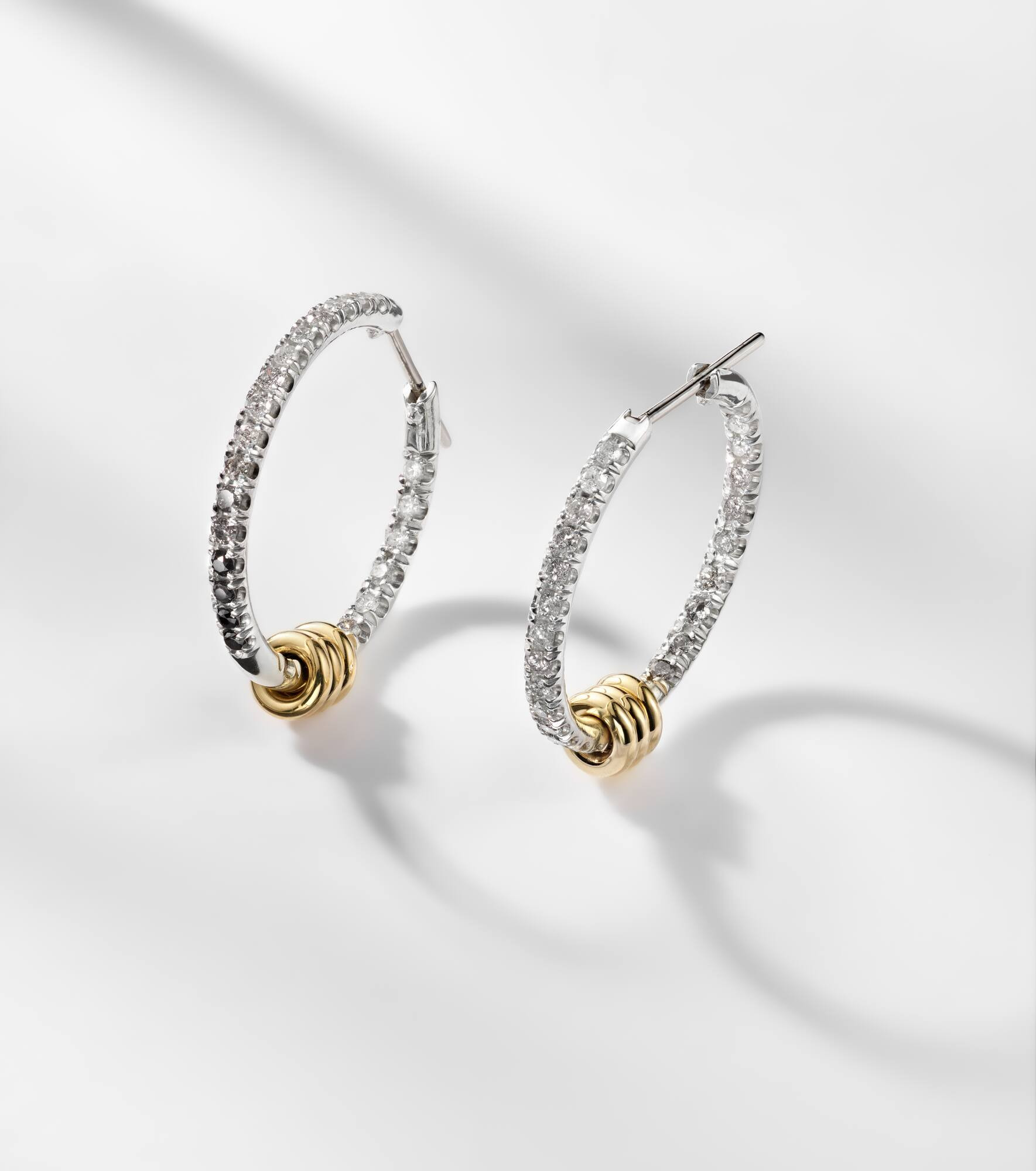 Argo Demi sterling silver and 18kt gold hoop earrings with diamonds - 5