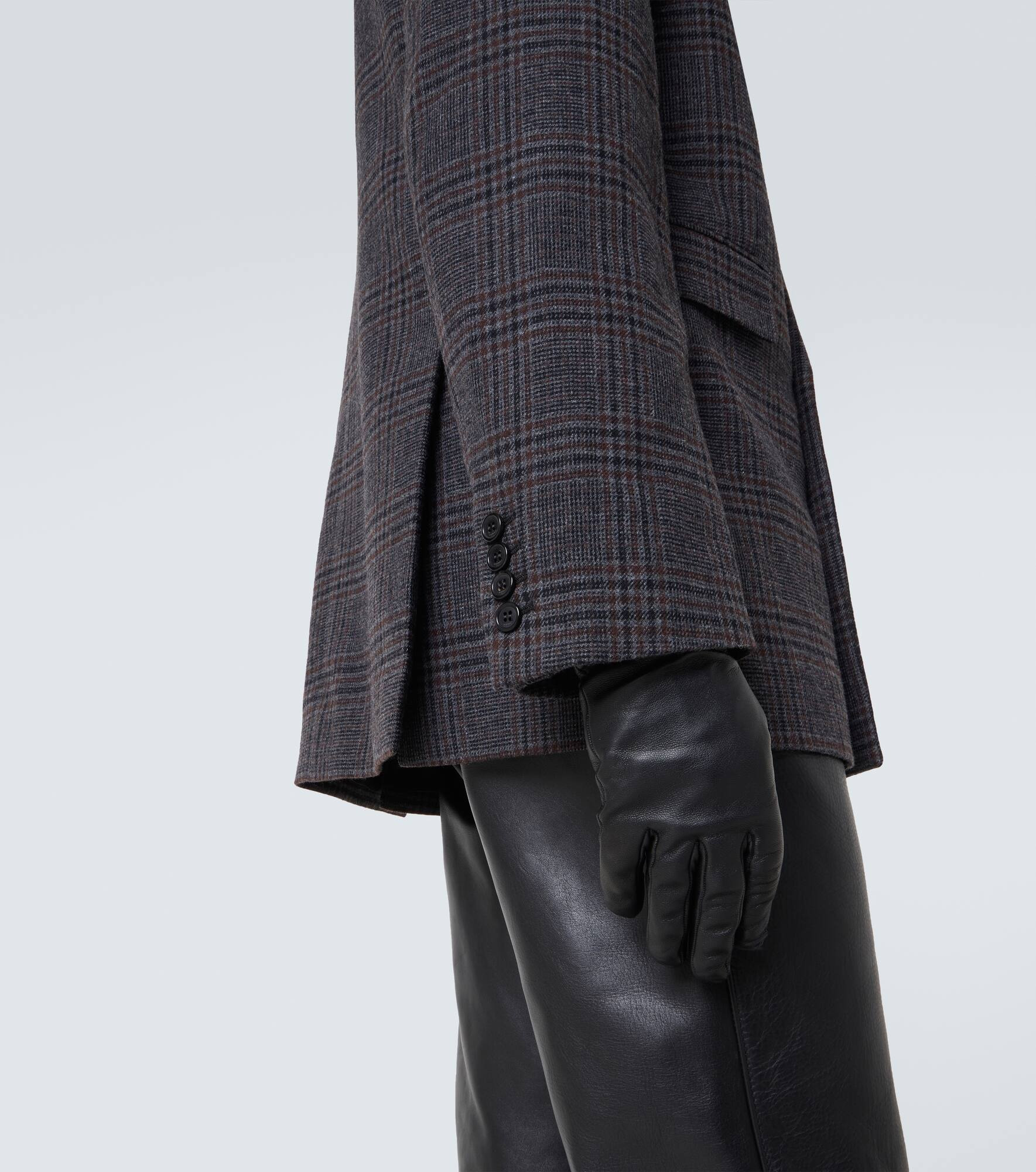 Checked wool and cashmere blazer - 8