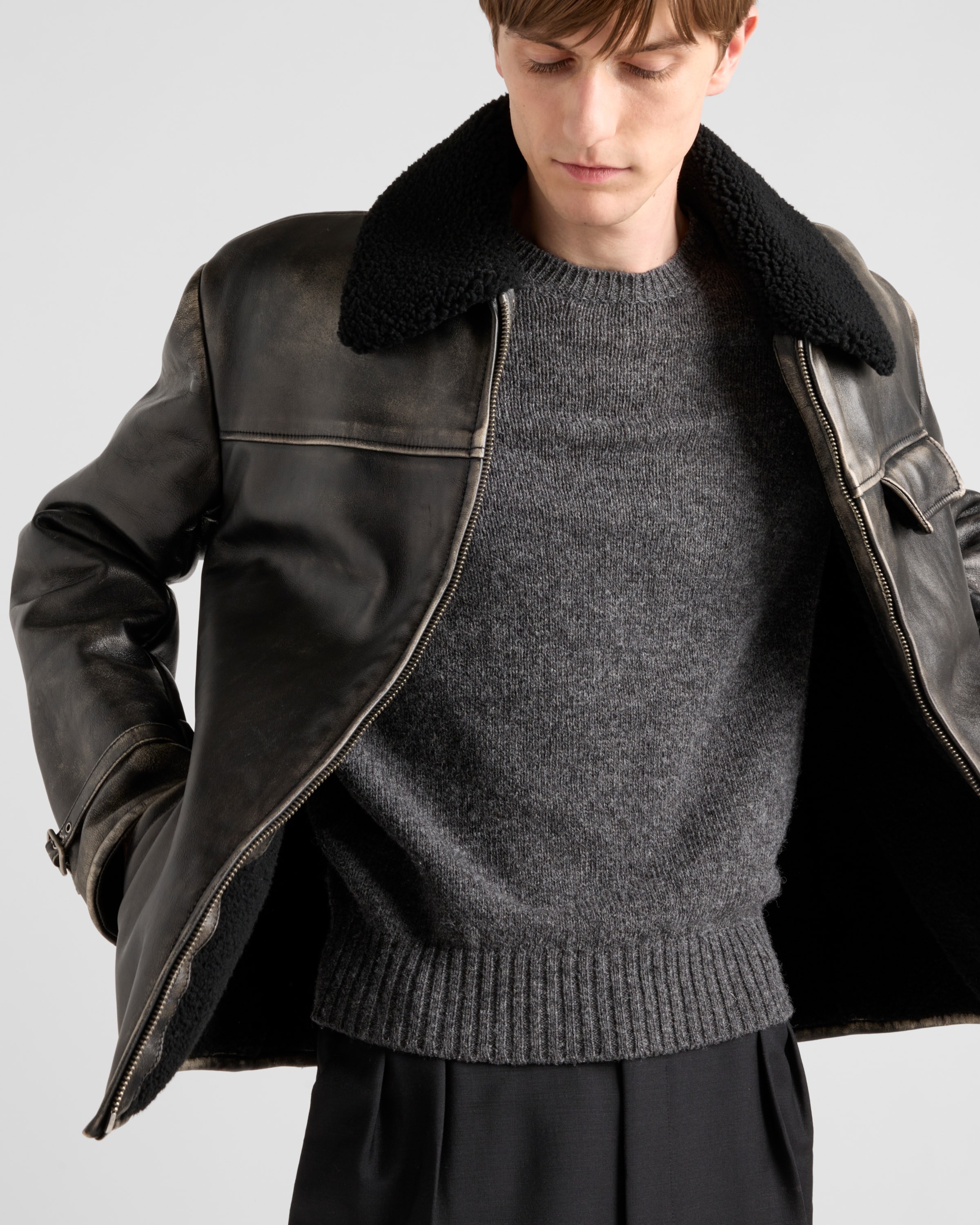 Nappa leather and shearling jacket - 3