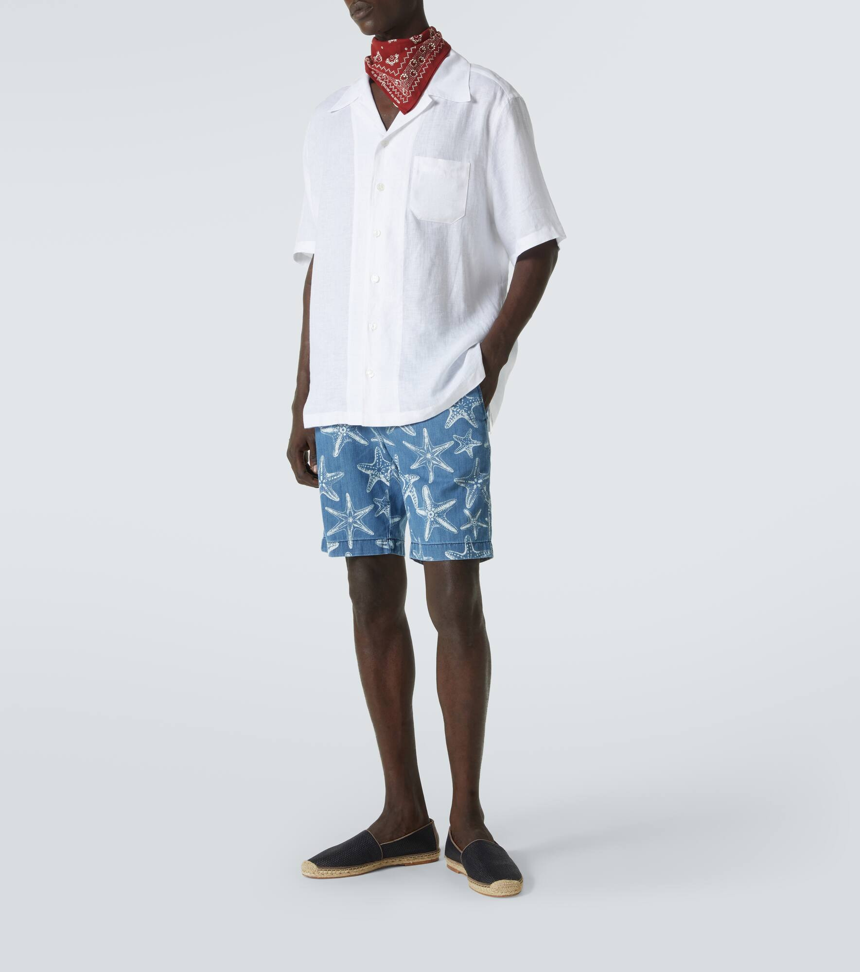 Printed denim Bermuda shorts - 2