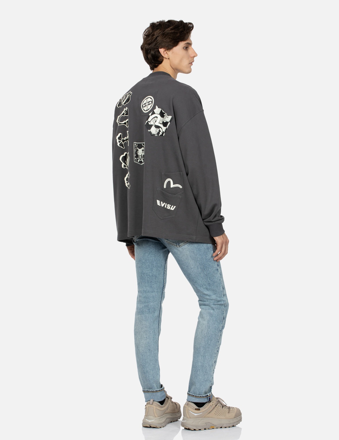 Seagull Embroidery Distressed Flex Skinny Denim Jeans #2028 - 3