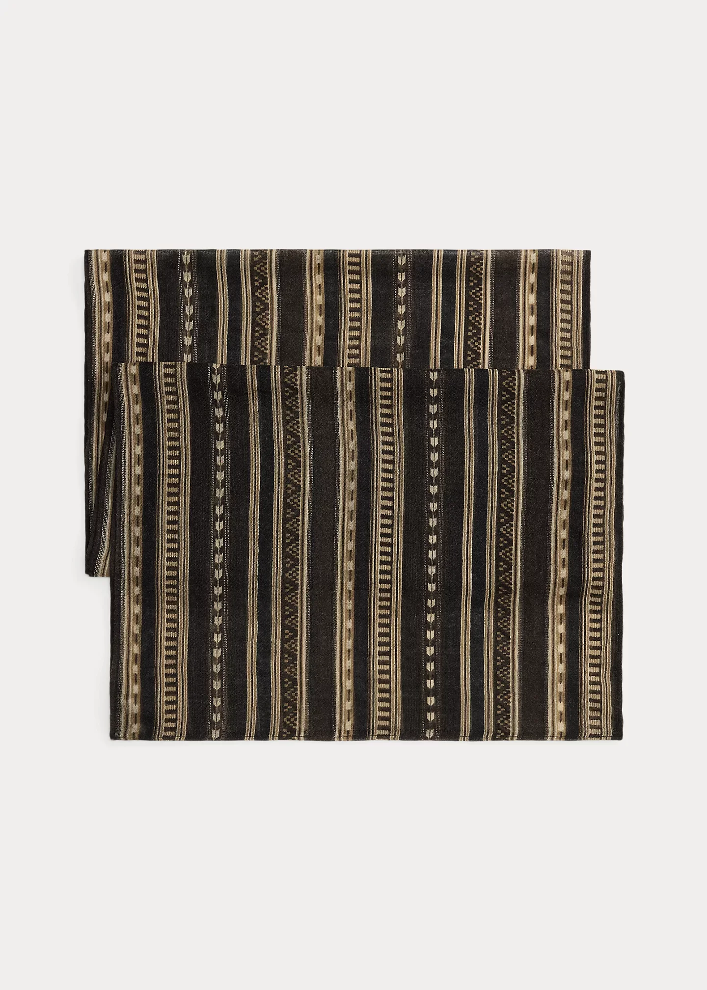 Striped Wool Scarf - 1