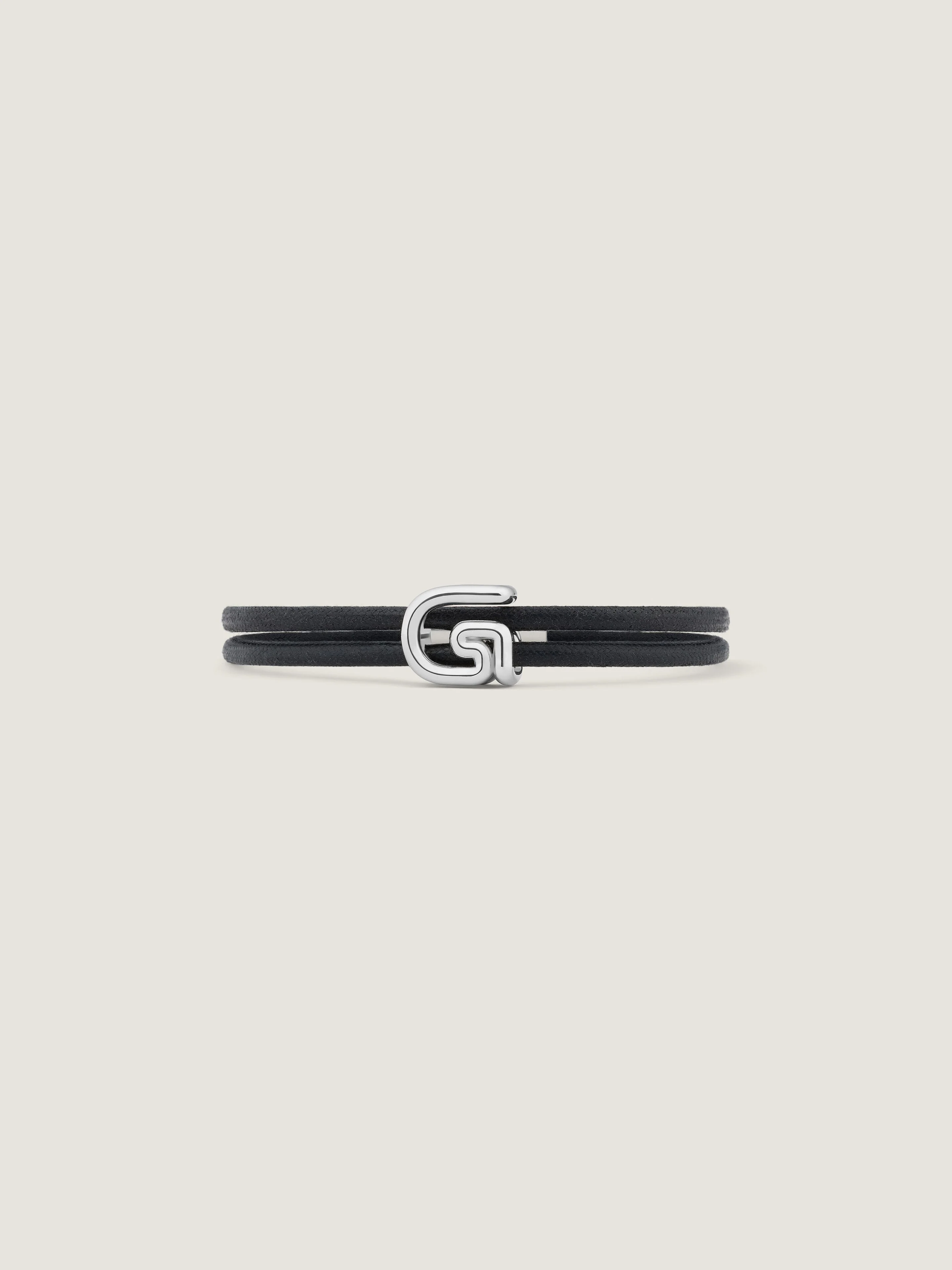 G LINE BRACELET IN METAL AND CORD - 1