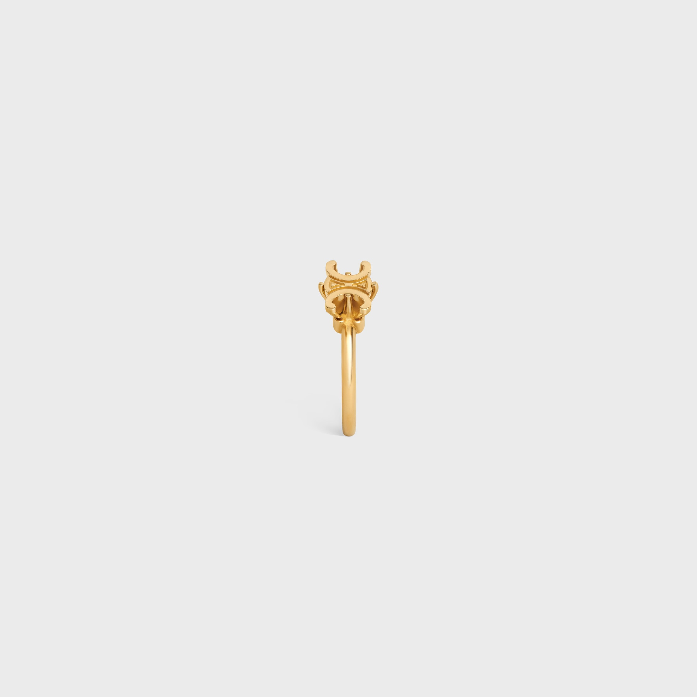 Triomphe Solitaire Ring in Brass with Gold Finish - 3