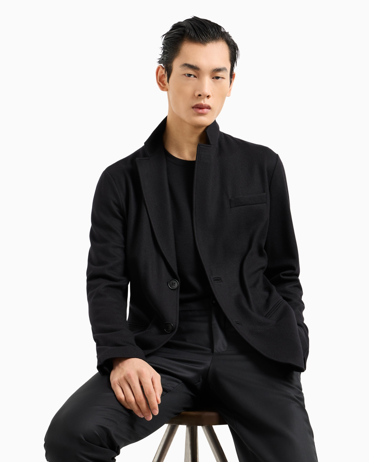 Icon single-breasted jacket in pure cashmere jersey cloth - 6