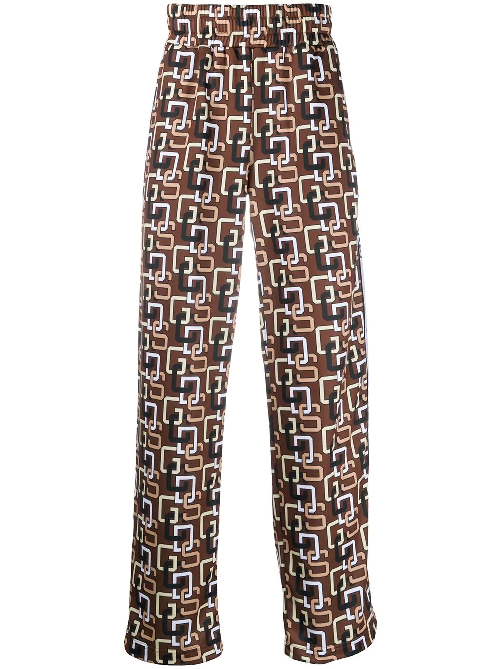 logo print straight-leg trousers - 1