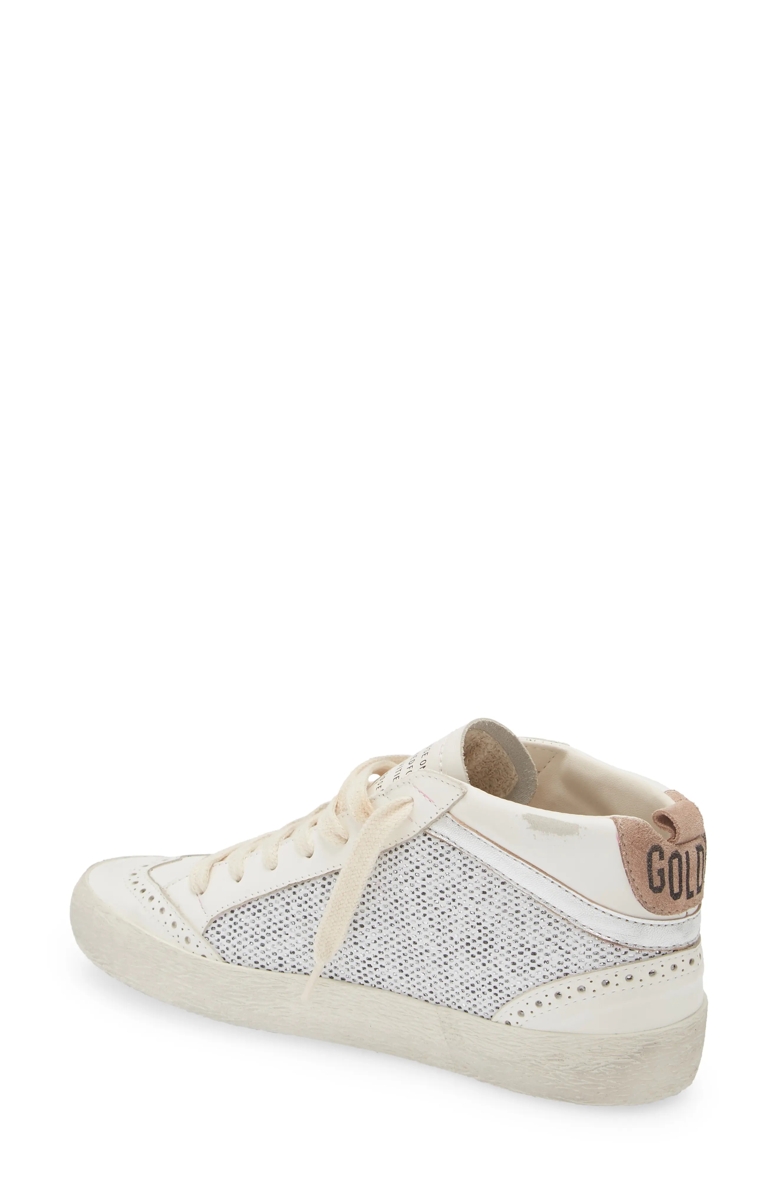 Mid Star Low Top Sneaker in White/Black - 2