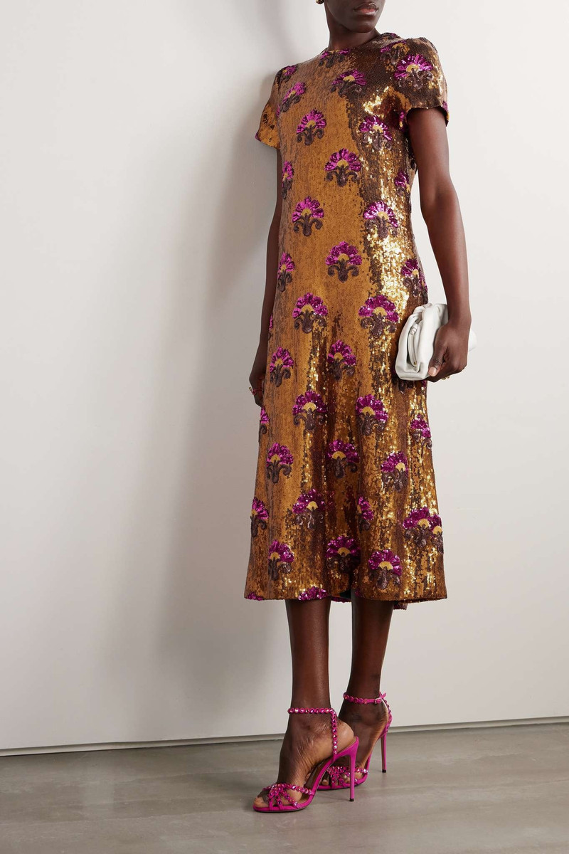 La DoubleJ Swing sequined silk midi dress outlook