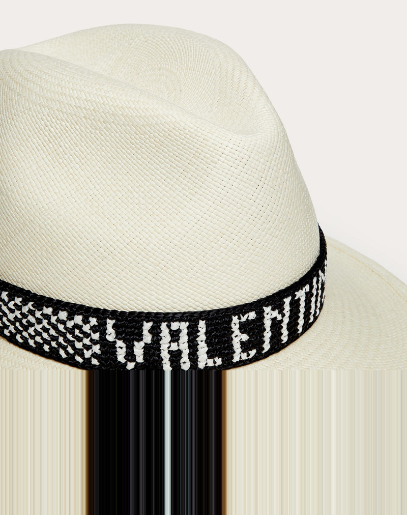 Valentino BORSALINO X VALENTINO - Panama Quito hat with Valentino-embroidered ribbon outlook