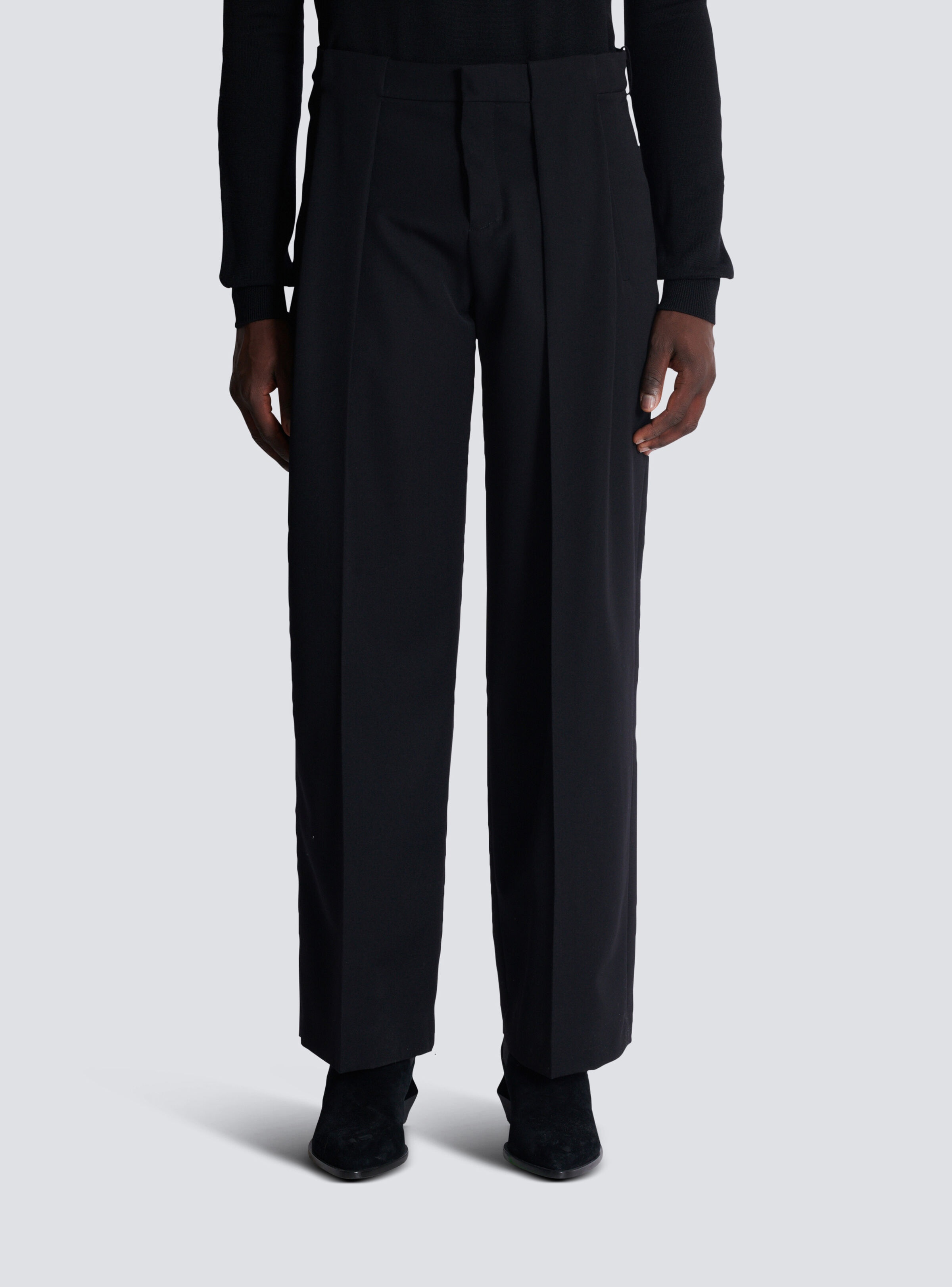 Pleated grain de poudre trousers - 5