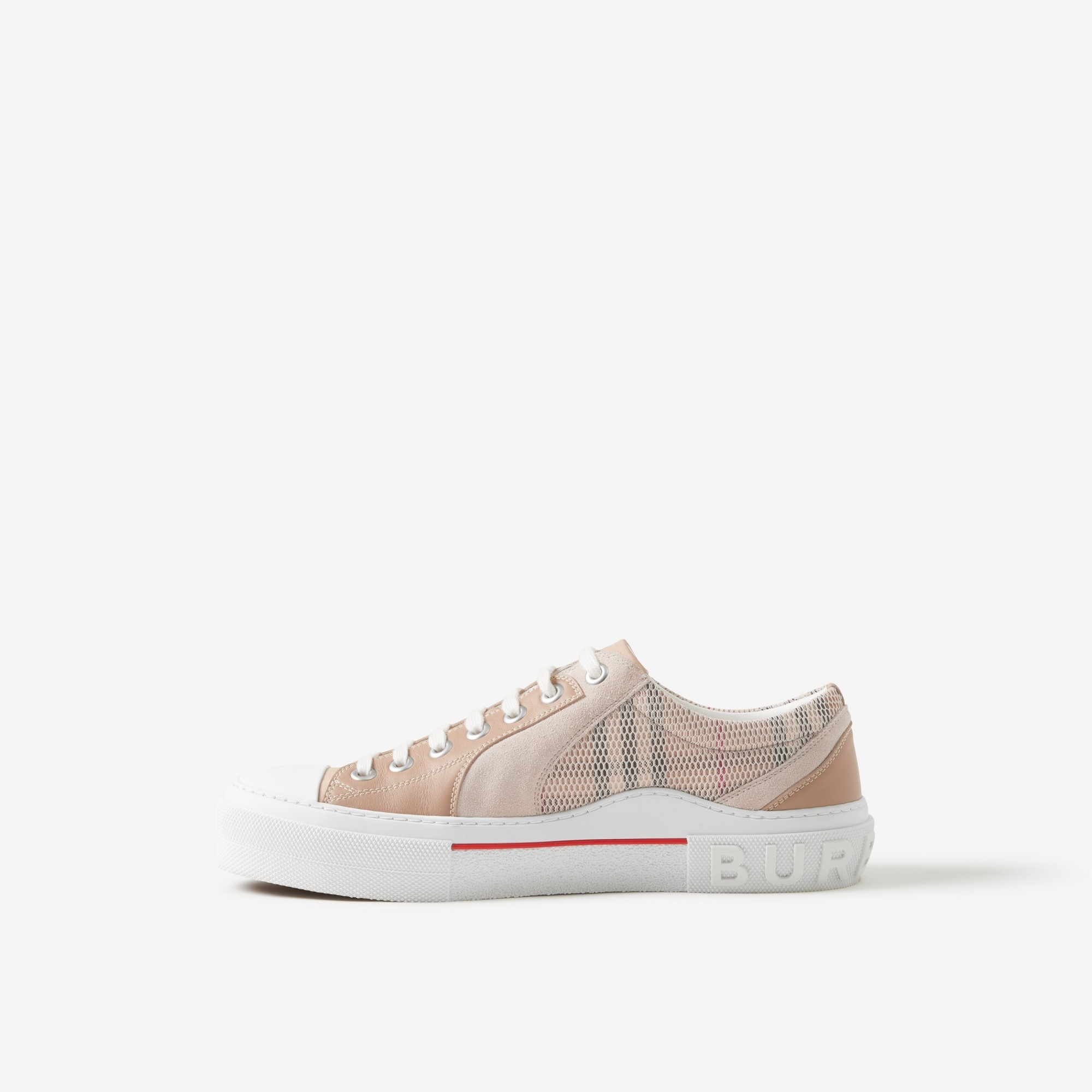 Vintage Check Mesh, Leather and Suede Sneakers - 5