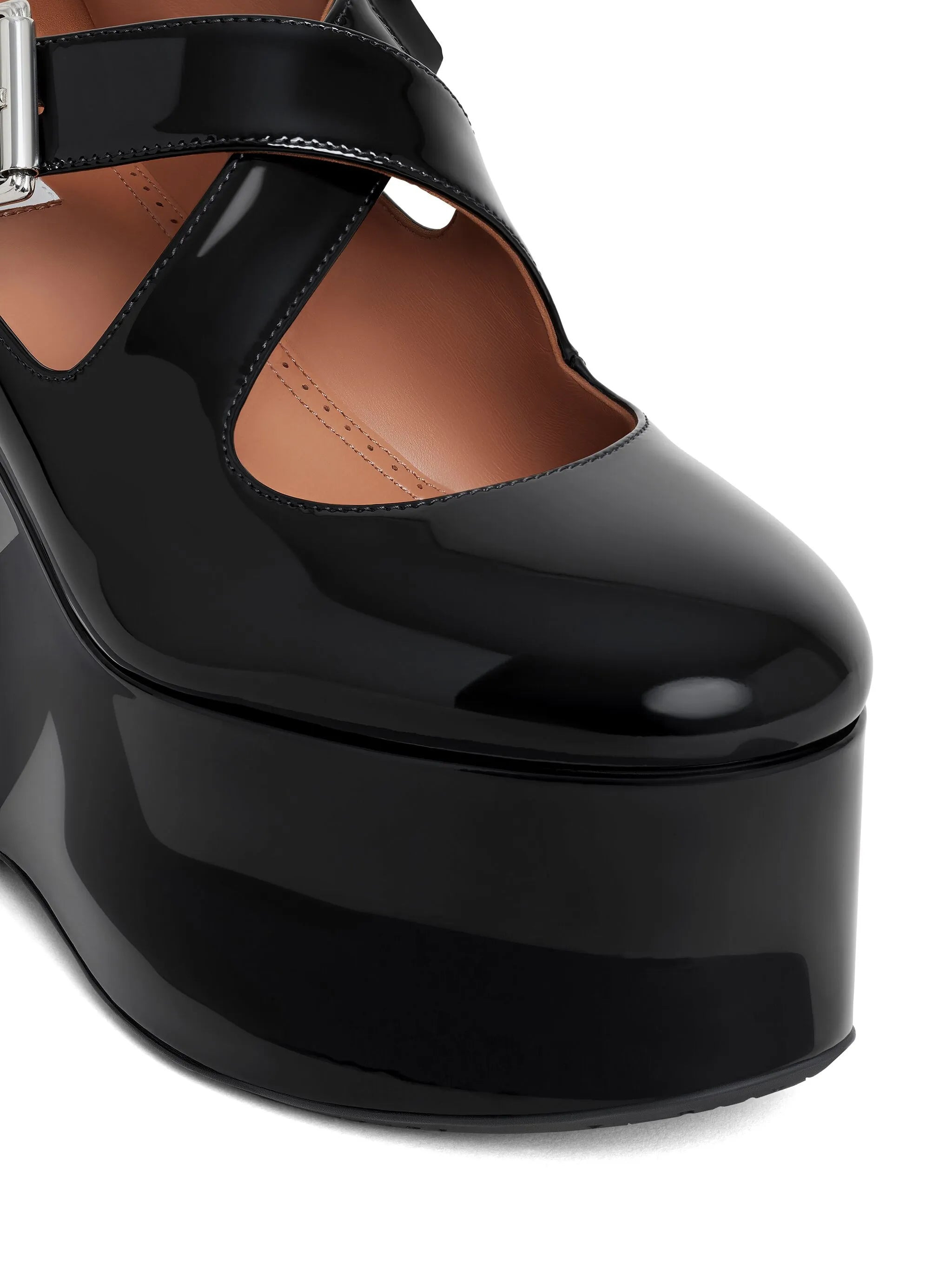 110mm wedges leather pumps - 4