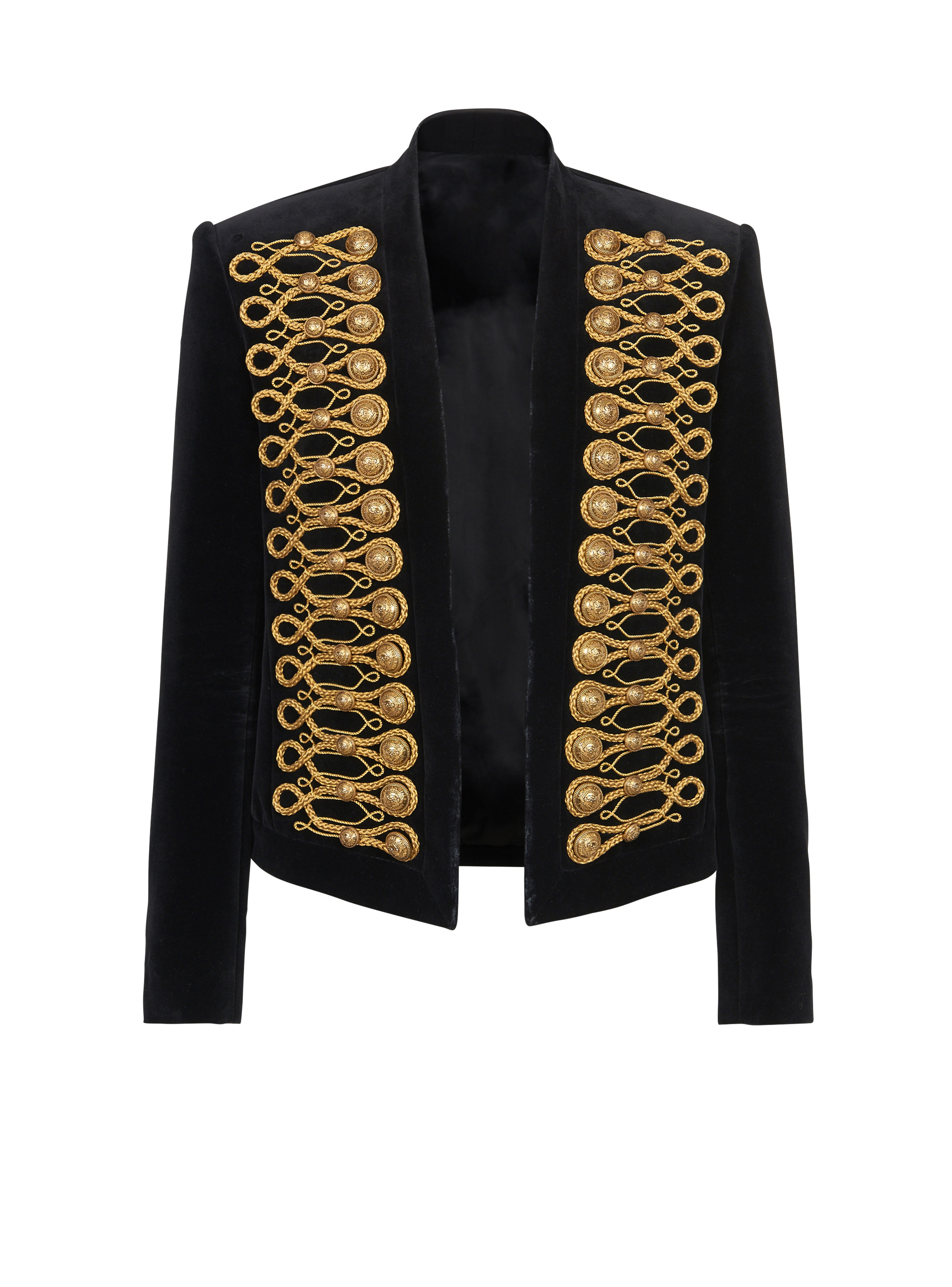 Velvet Brandenburg spencer jacket with golden embroidery - 1
