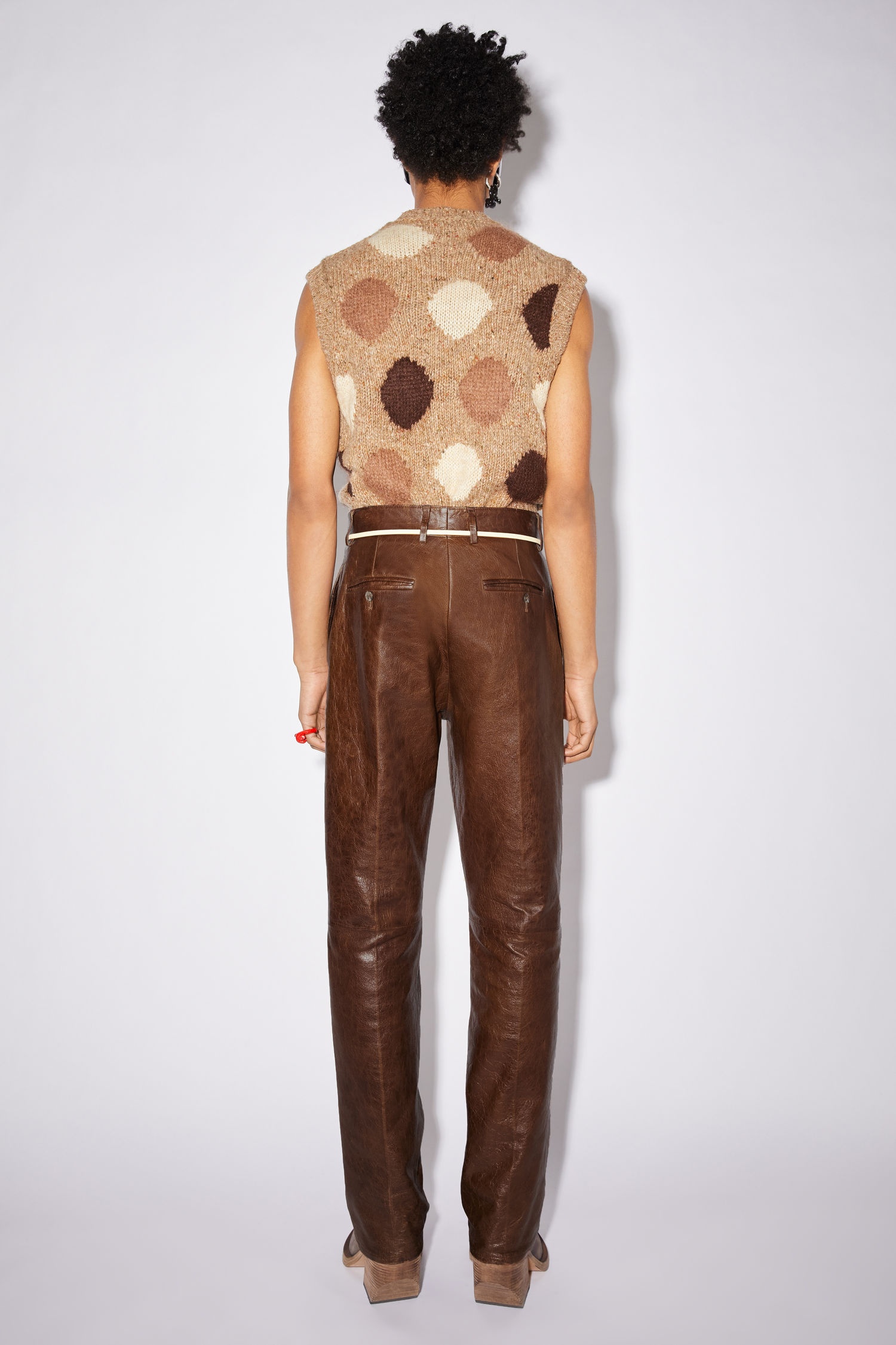 Leather trousers - Caramel brown - 3