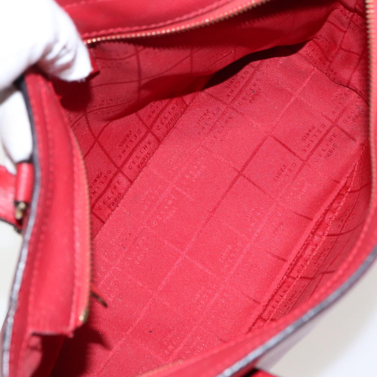 CELINE Hand Bag Leather Red Gold - 11