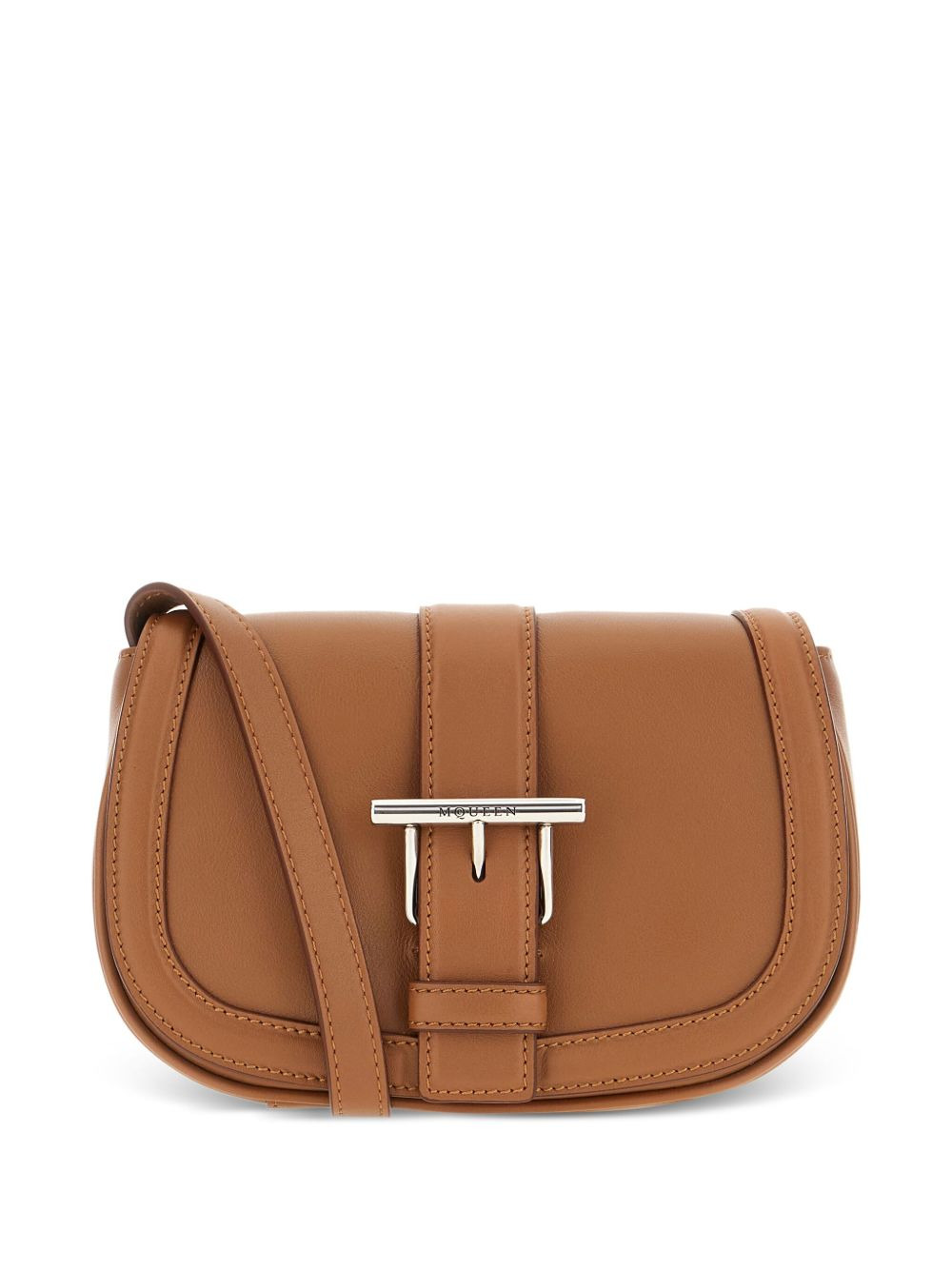 buckle-detail leather mini bag - 1
