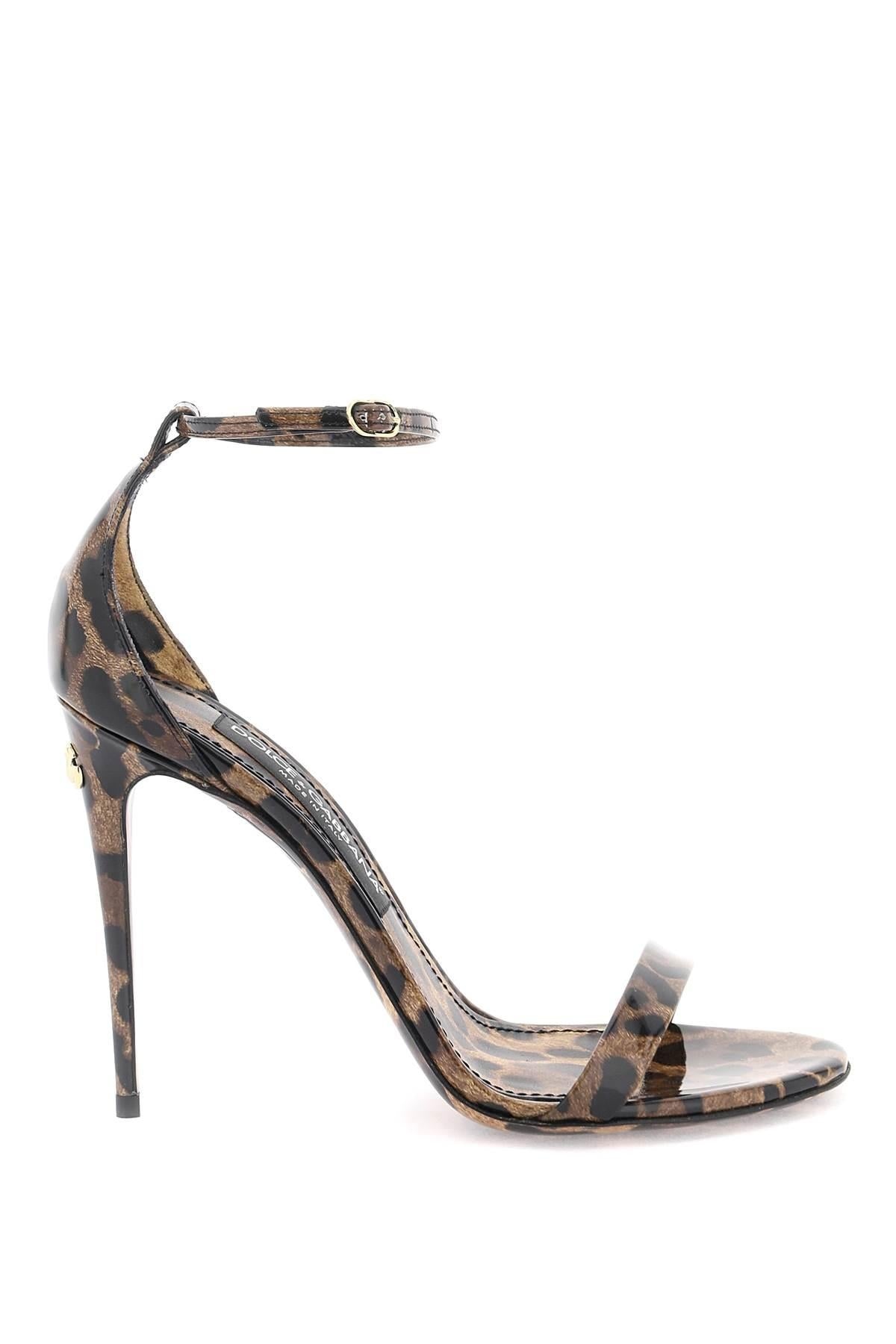 Dolce & Gabbana Leopard Print Glossy Leather Sandals - 1