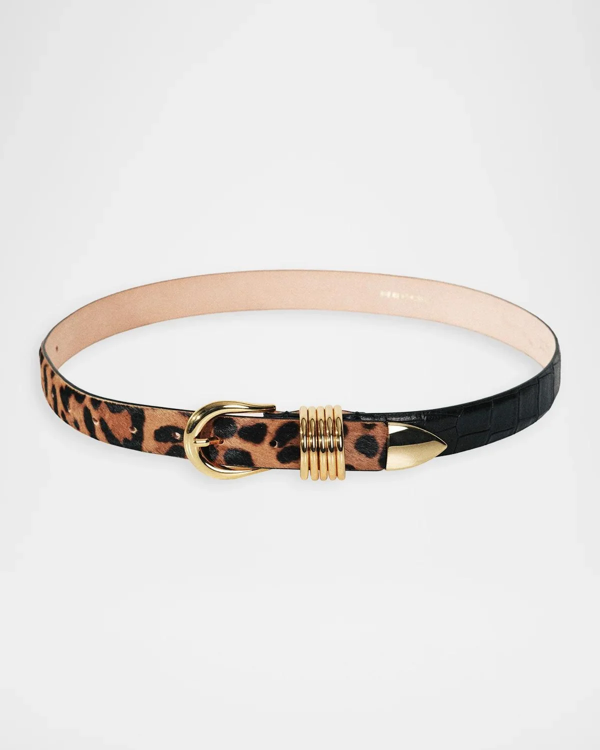 Hollyhock Zebra-Print Calf Hair Belt - 1