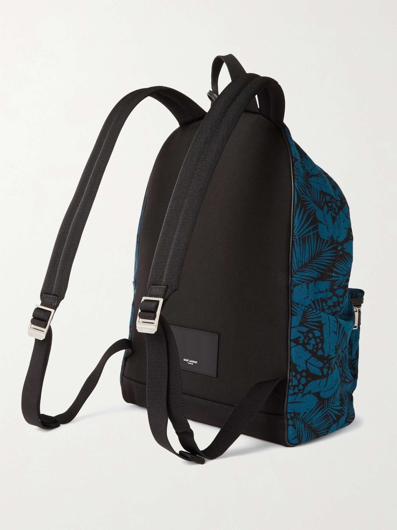 Leather-Trimmed Printed Canvas Backpack - 4